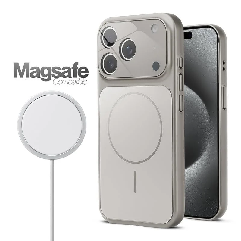 DL3 Mobilak MagSafe-Compatible Magnetic Case for iPhone 17 Pro with Camera Protection and Shockproof Design - Steel Grey