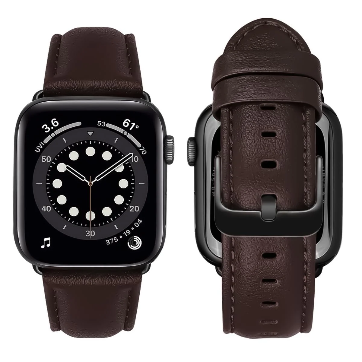 DL3 Mobilak Compatible with Apple Watch Band 49mm 46mm 45mm 44mm 42mm Leather Band Replacement Strap, Soft Leather Bracelet for iWatch Series 11 10 9 8 7 6 5 4 SE SE2 Ultra 3 2 1 - Dark Brown