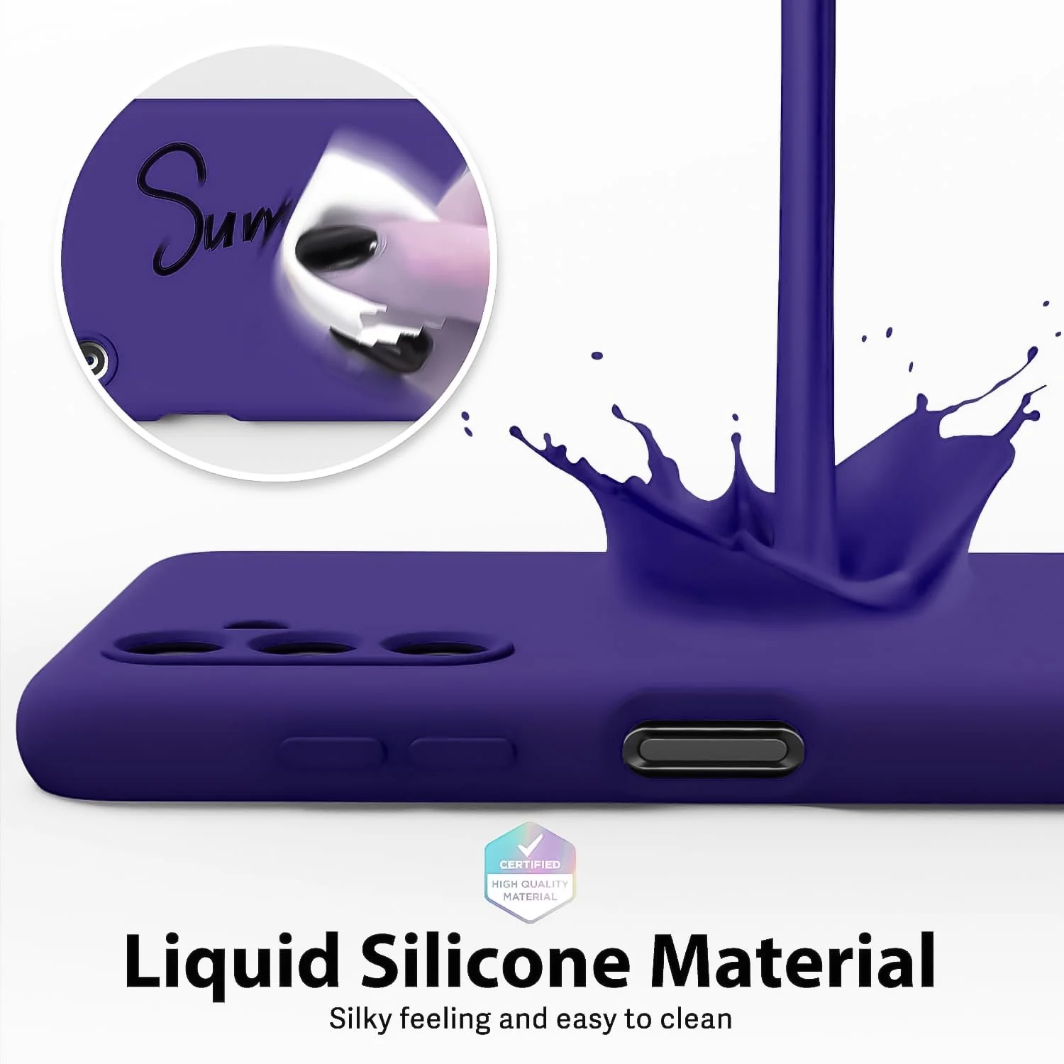 DL3 Mobilak Silicone Protective Case for Samsung Galaxy A04s / A13 4G / A13 5G, Shock-absorbing protection, Scratch-resistant surface, Soft microfiber lining - Purple