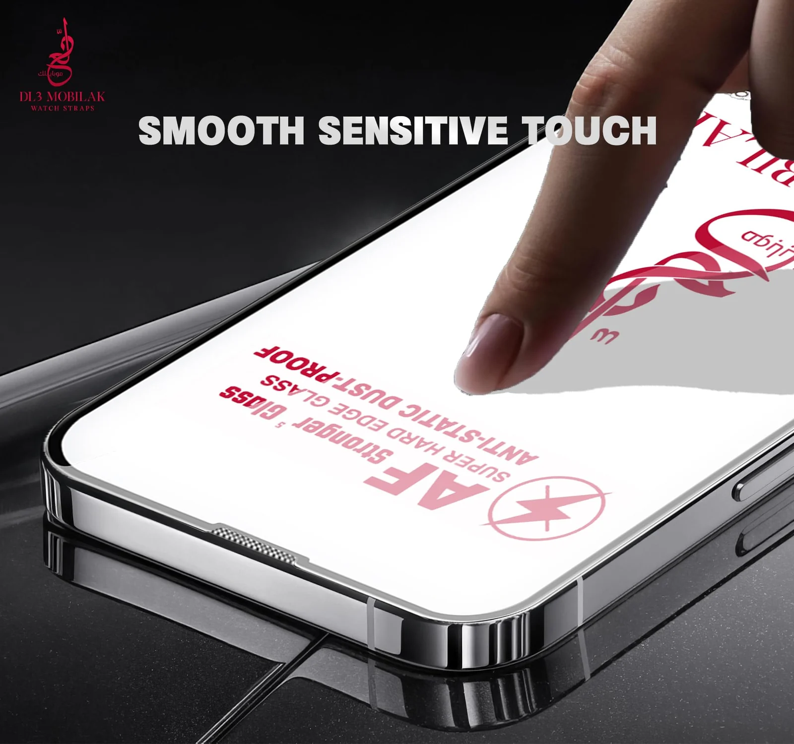 DL3 Mobilak AF Screen Protector for iPhone 16 Plus/iPhone 15 Plus 6.7-Inch, 9H Hardness Tempered Glass Film, Ultra HD, No Bubbles, Built-in Dust Filter, with Easy Installation Frame - Clear
