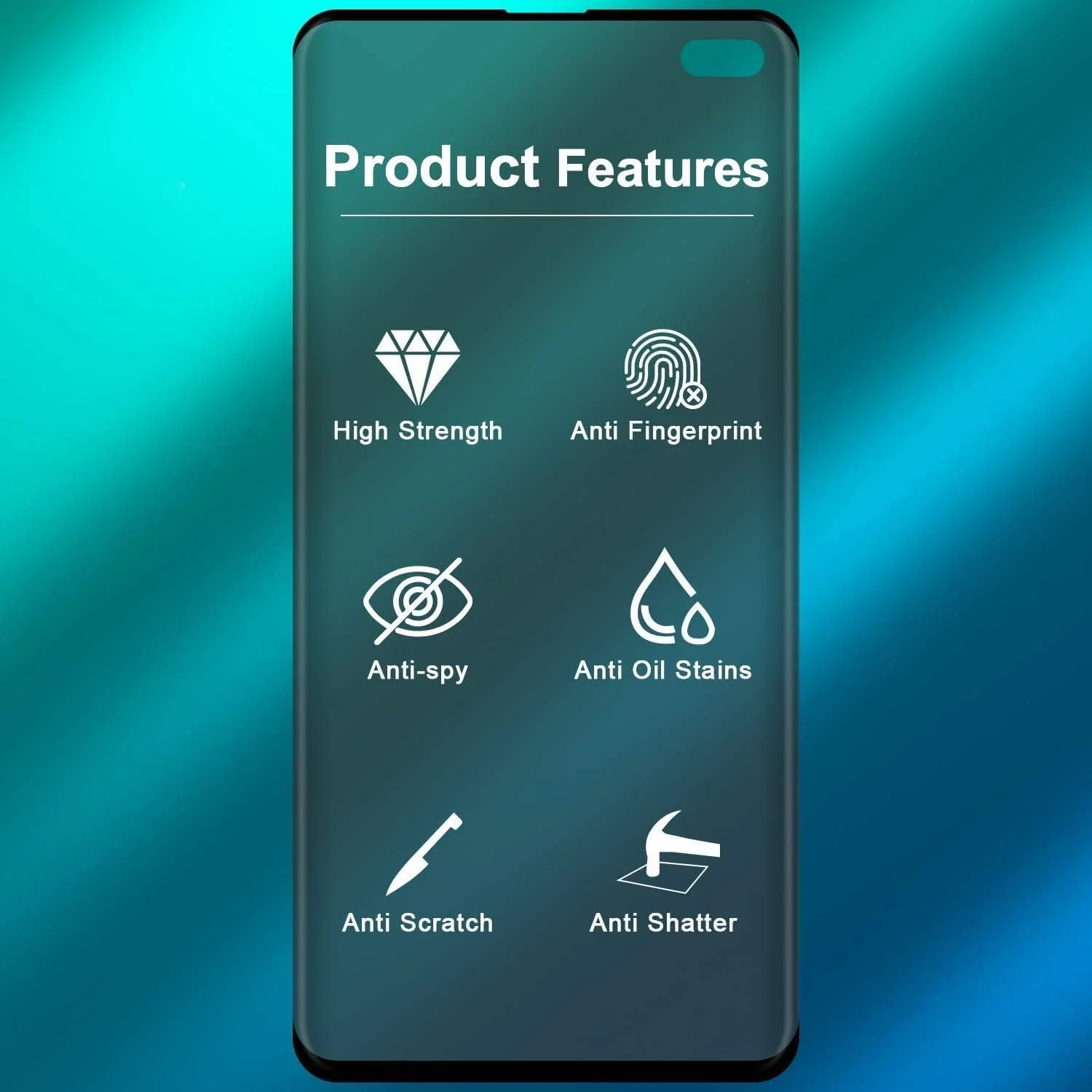 DL3 Mobilak Samsung Galaxy S10 Plus Privacy Screen Protector, Anti-Spy 9H Hardness Tempered Glass Film [Case Friendly] [Bubble Free] - Black