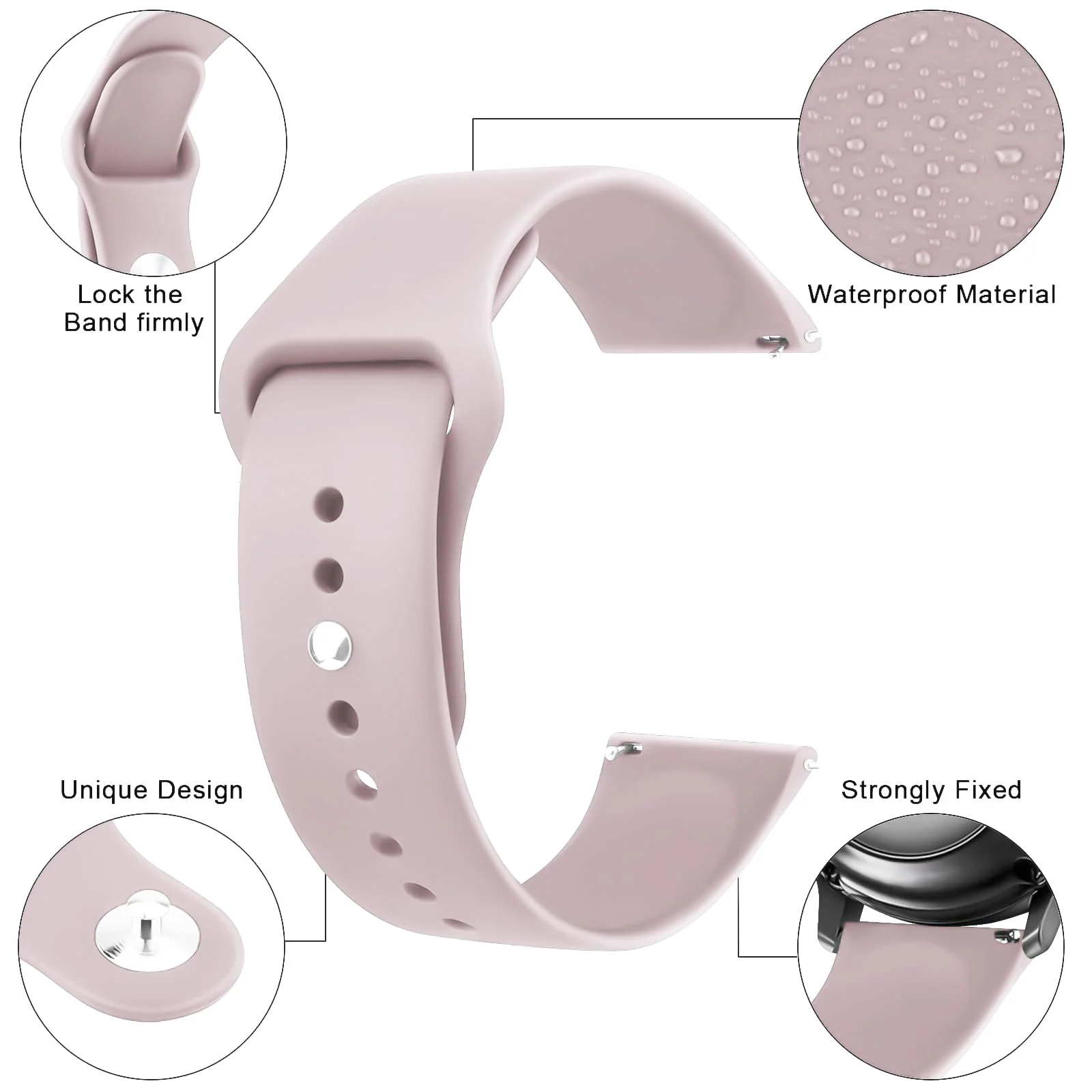 DL3 Mobilak Straps Compatible with Xiaomi Redmi Watch 5 Active/Redmi Watch 5 Lite Bracelets for Men Women, 22mm Soft Silicone Strap, Waterproof Adjustable Band Sports Replacement - Pink Sand