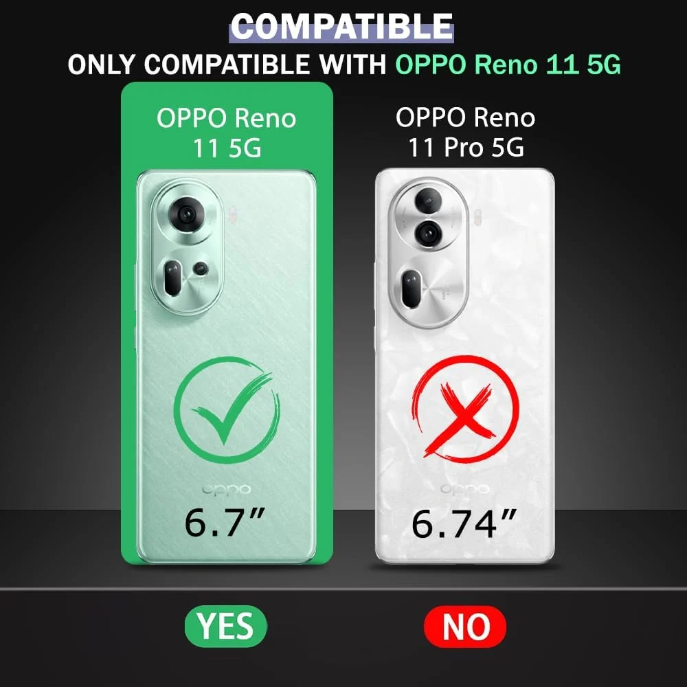 DL3 Mobilak Clear TPU Case for OPPO Reno 11 5G, Camera protection, Shock-absorbing protection, Scratch-resistant surface - Black