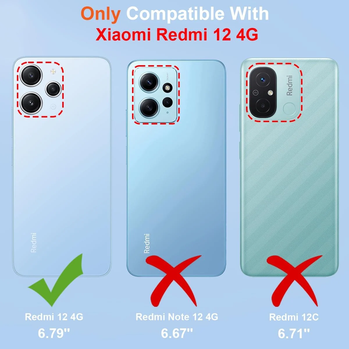 DL3 Mobilak Case Compatible with Redmi 12 4G Case Cover (not for Note 12 4G) Case Crystal Soft TPU Gel Case Flexible Silicone Anti-Scratch Camera Protection TPU Cover - Clear