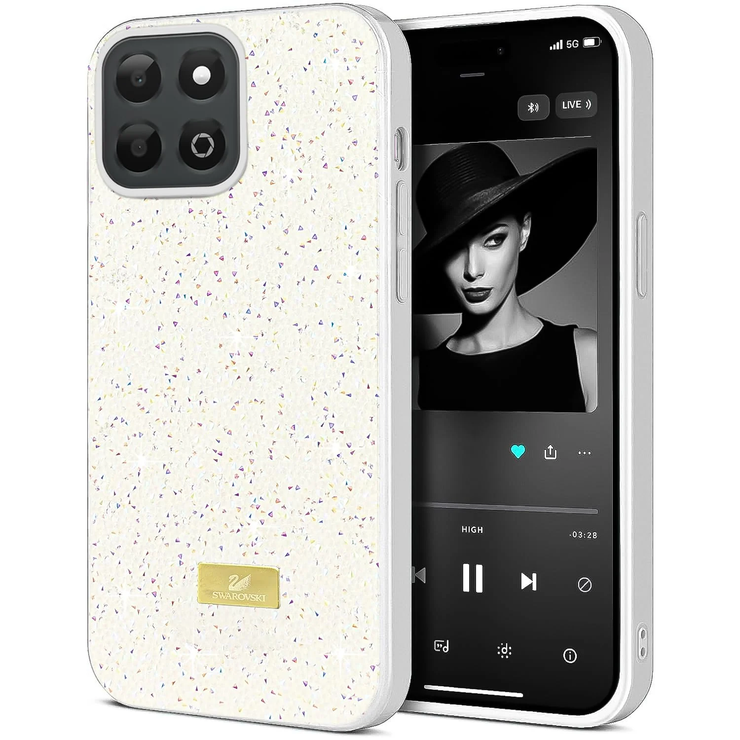 DL3 Mobilak Glitter Rhinestone Protective Case for Honor X7C with Shockproof Design