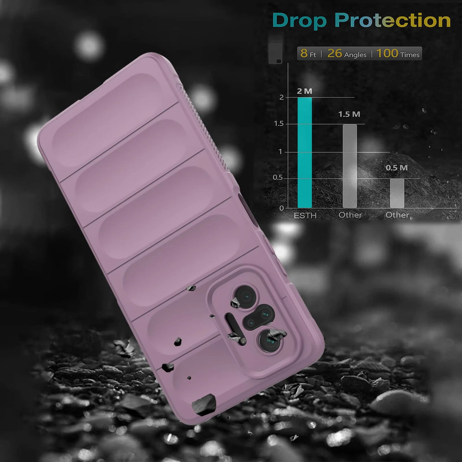 DL3 Mobilak Flexible Silicone and TPU Protective Case with Camera Protection for Xiaomi Redmi Note 10 Pro / Note 10 Pro Max - Purple