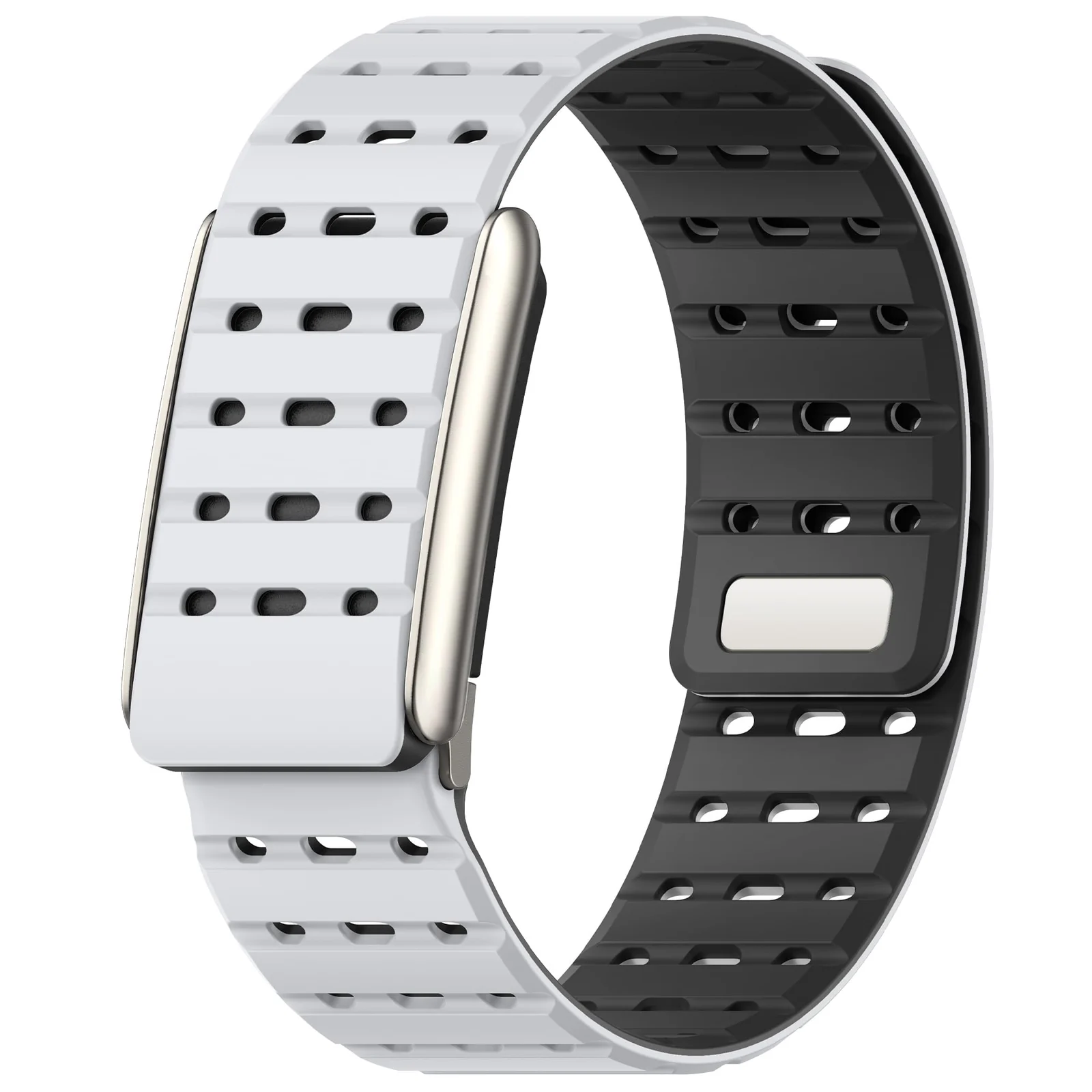 DL3 MOBILAK Adjustable Silicone Sports Watch Strap for Whoop 5.0 - Light Gray/Black