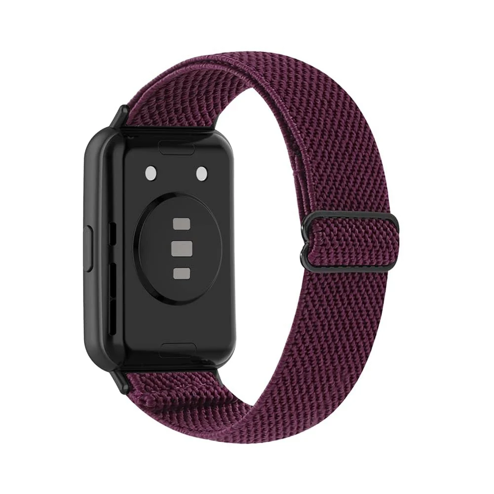 DL3 Mobilak Elastic Straps Compatible with Huawei Watch Fit Men Women, Adjustable Stretchy Bracelets Sport Nylon Replacement Bracelet for Huawei Watch Fit - Black