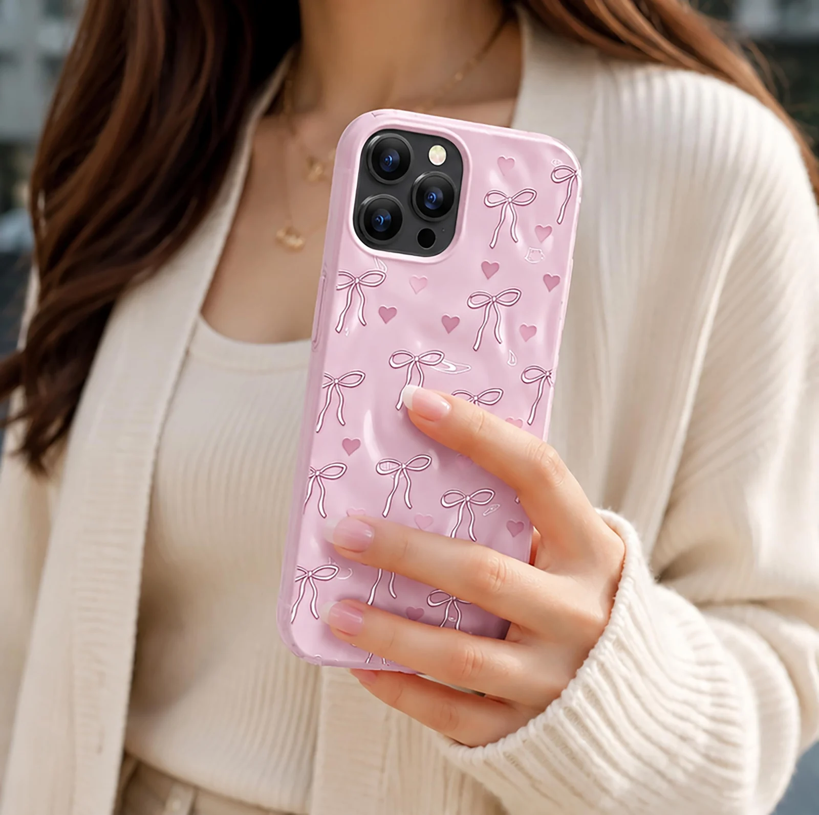 DL3 Mobilak Fashion Phone Case for iPhone 15 Pro Max, Premium TPU Soft Silicone Cover with Raised Front Bezel, Shockproof Protective Back Cover, Stylish Printed Design - Style 2