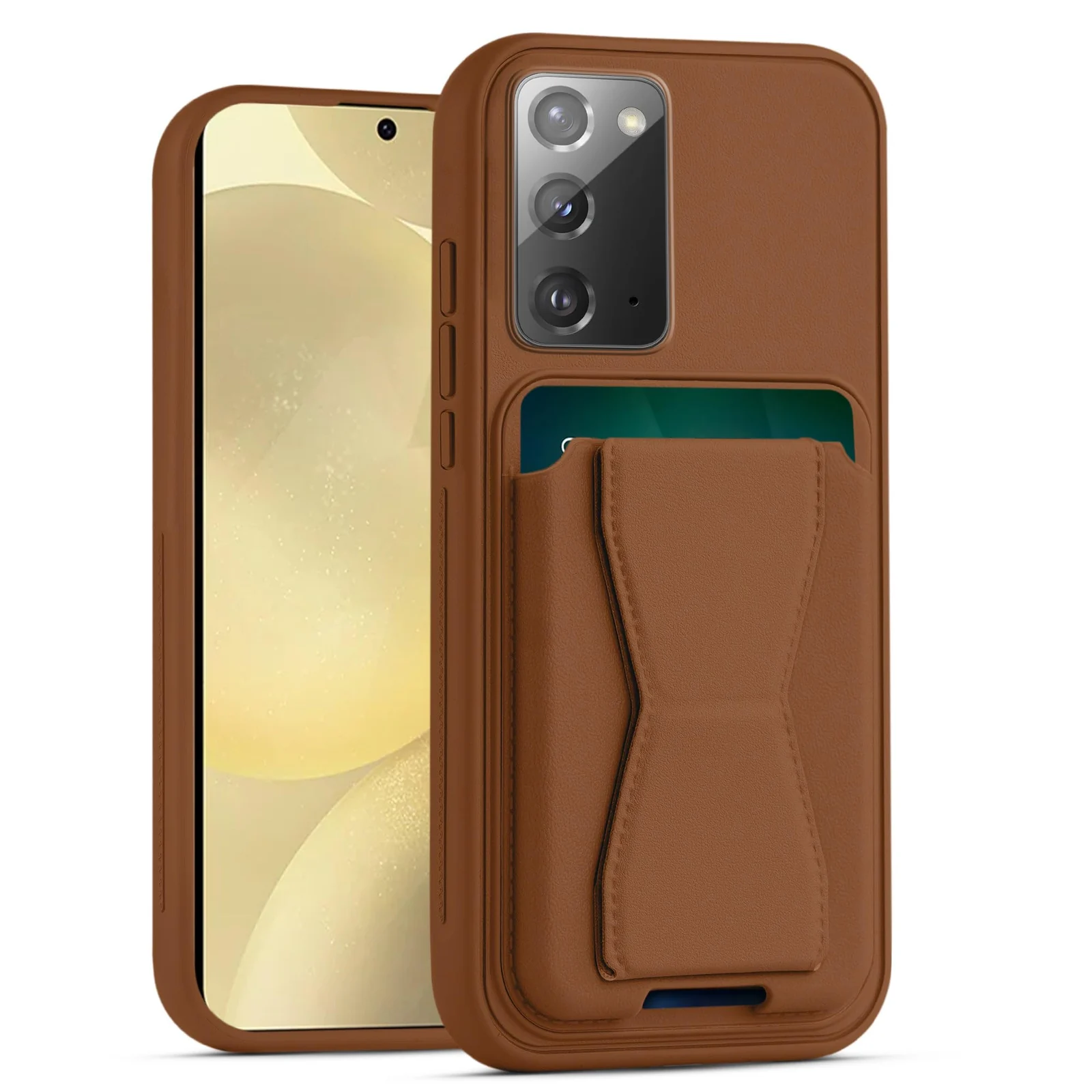 DL3 Mobilak Leather Wallet Case with Card Slot for Samsung Galaxy Note 20 5G with Camera Protection and Shockproof Design - Brown