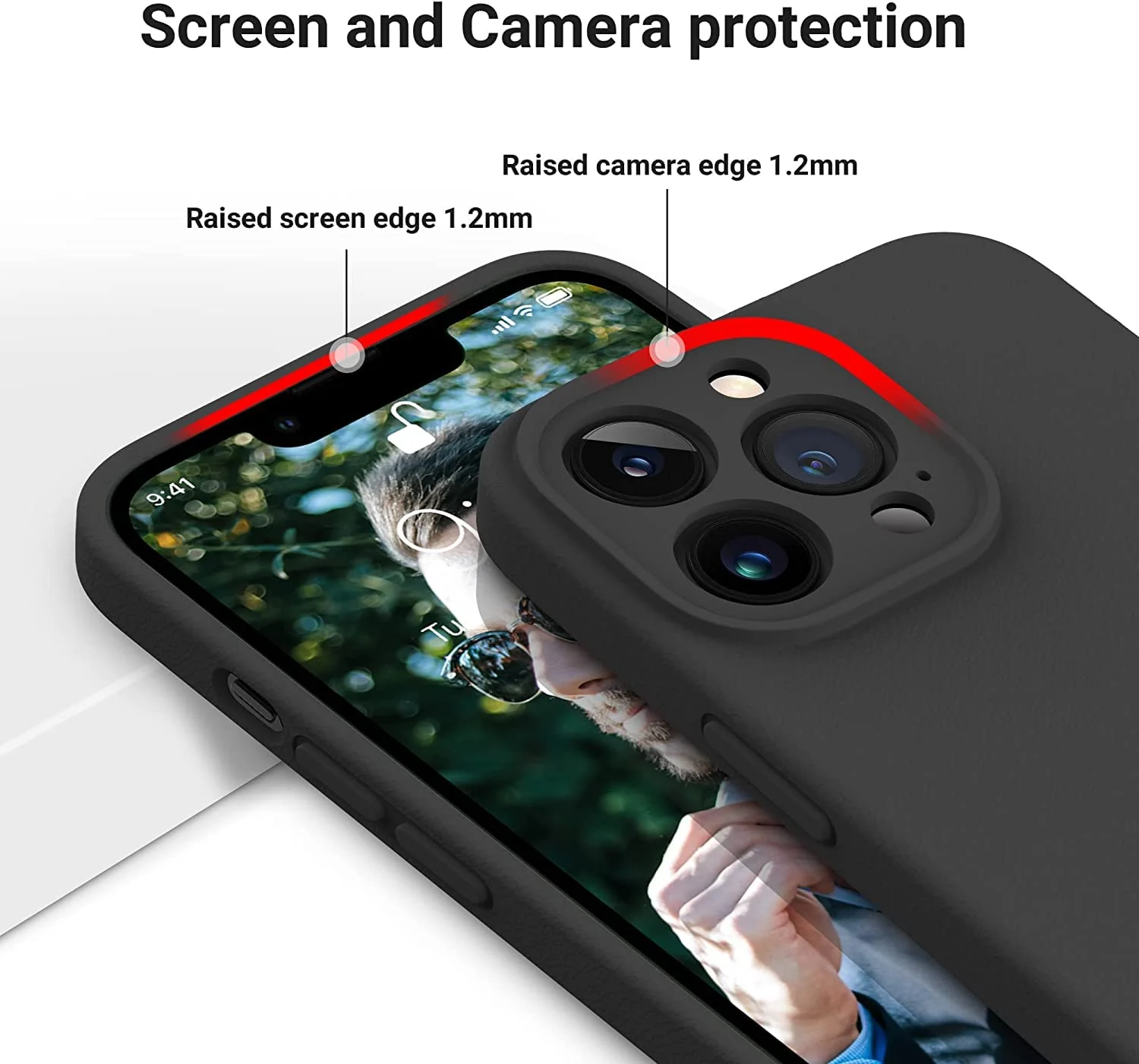 DL3 Mobilak Case For iPhone 13 Pro Max (6.7 Inch), Multi-Functional Magnetic Vertical & Horizontal Stand Case, Slim Cute Silicone Protective Kickstand Holder Phone Case - Black