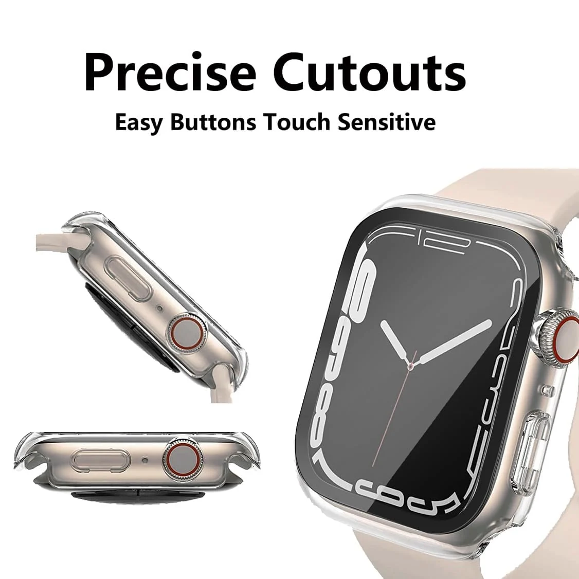 DL3 MOBILAK Full-Coverage Watch Case with Tempered Glass for Apple Watch Series 10 46 mm, Wine Red
