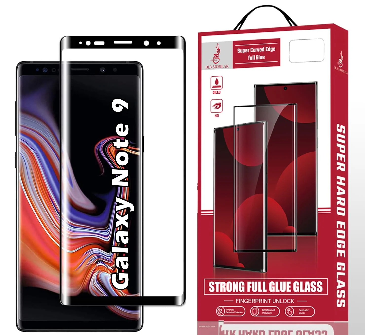 DL3 Mobilak Screen Protector for Samsung Galaxy Note 9, Tempered Glass Screen Saver Premium HD Protective, Scratch Resistant, NO-Bubble, 9H Hardness, Full Coverage Film - Clear
