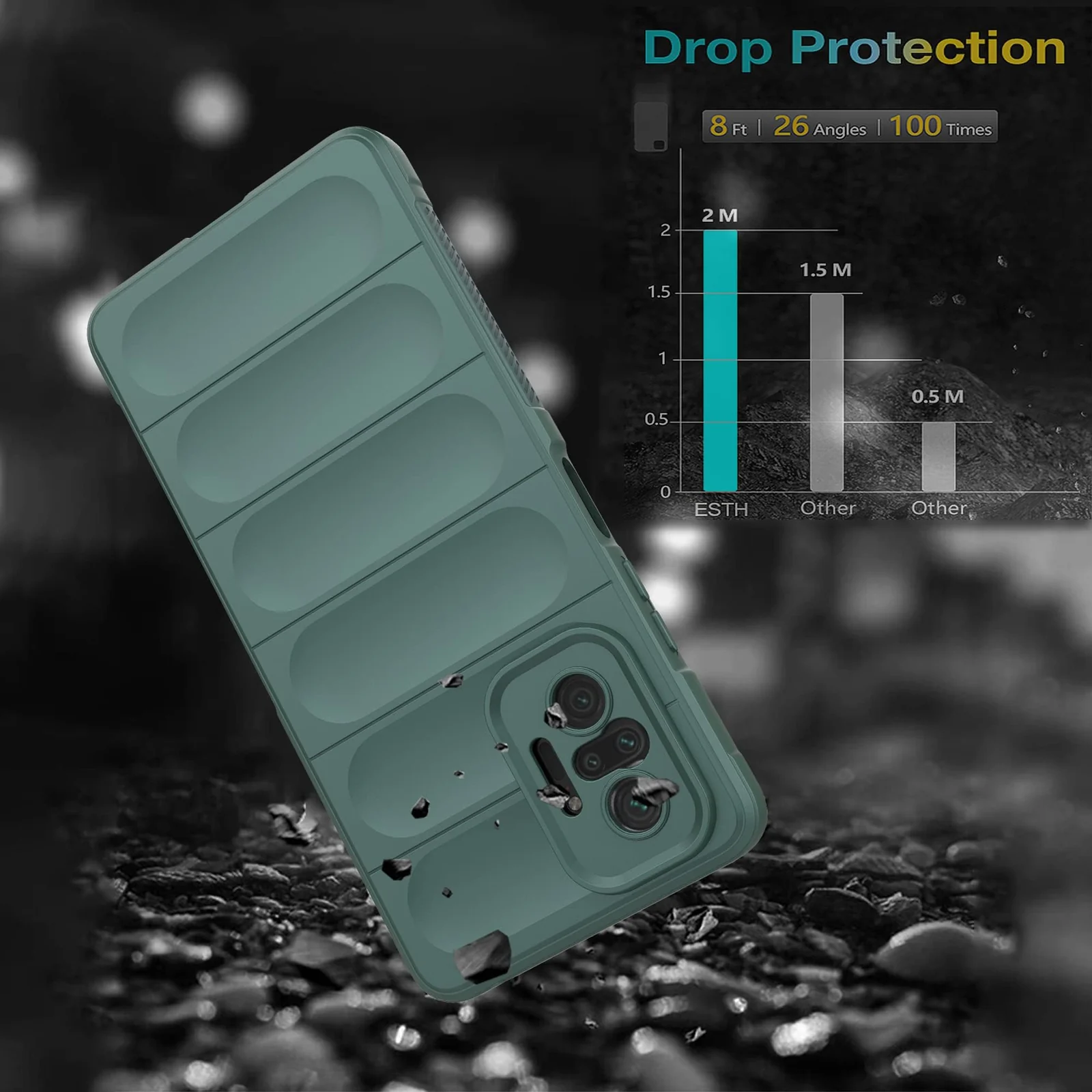DL3 Mobilak Flexible Silicone and TPU Protective Case with Camera Protection for Xiaomi Redmi Note 10 Pro / Note 10 Pro Max - Green