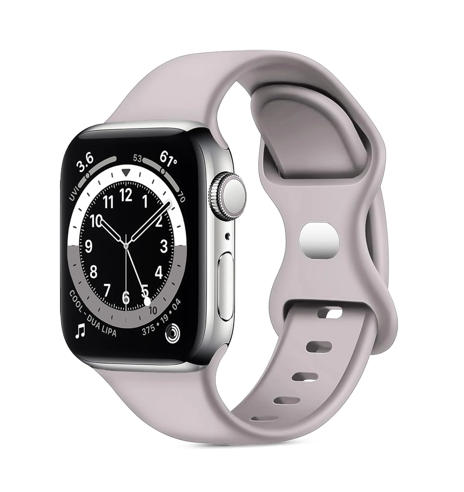 DL3 Mobilak Band with Case Compatible with Apple Watch 45mm, Adjustable Silicone Sport Wristband Replacement, Strap With Cover Built-in Glass Screen Protector for iWatch Series 9 8 7 - Lavender Pink