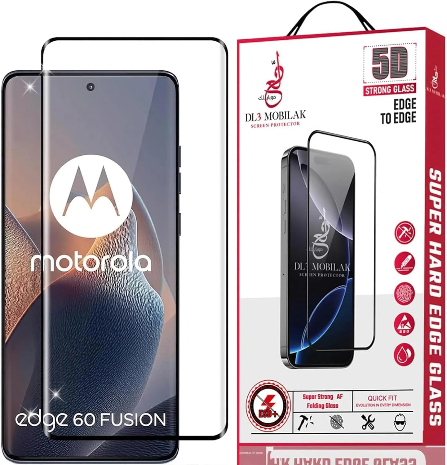 DL3 MOBILAK 9H Tempered Glass Screen Protector for Motorola Moto Edge 60 Fusion 5G - Black