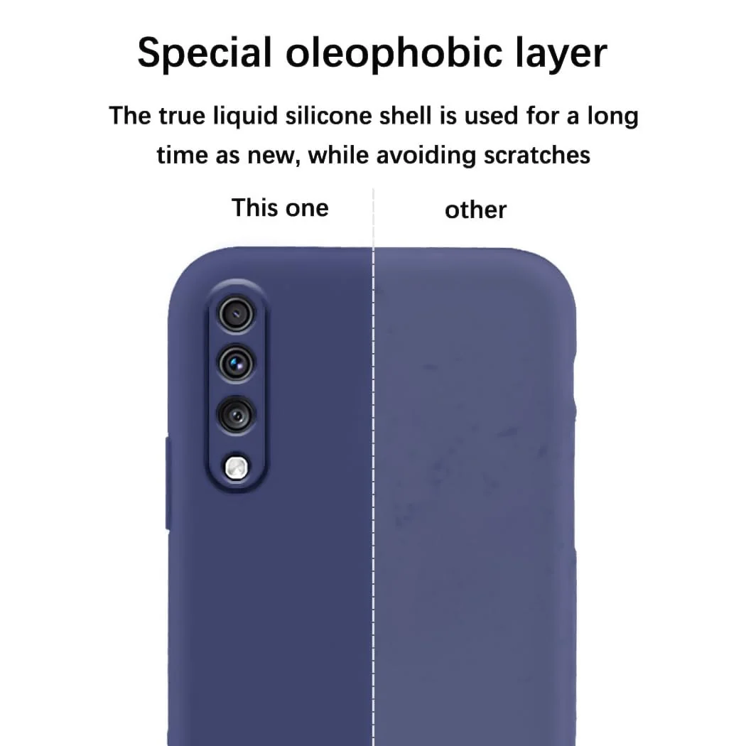 DL3 Mobilak Silicone Protective Case for Samsung Galaxy A70 / A70s, Shock-absorbing protection, Scratch-resistant surface, Soft microfiber lining - Blue 1