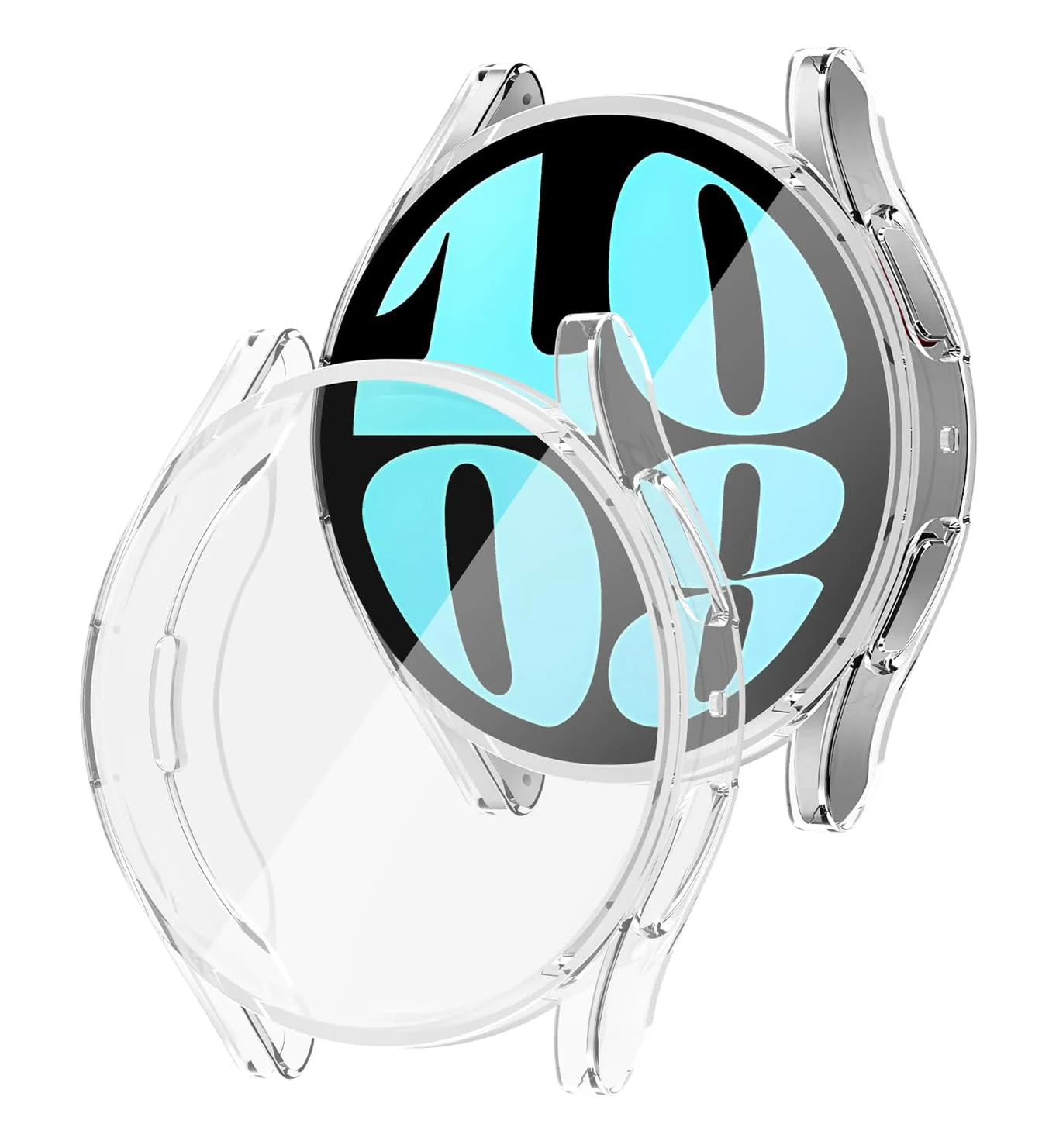 DL3 Mobilak Screen Protector Case for Samsung Galaxy Watch 6 44mm, Flexible TPU Cover Shockproof Protective Case Plated Bumper Shell Galaxy Watch 6 44mm - Clear