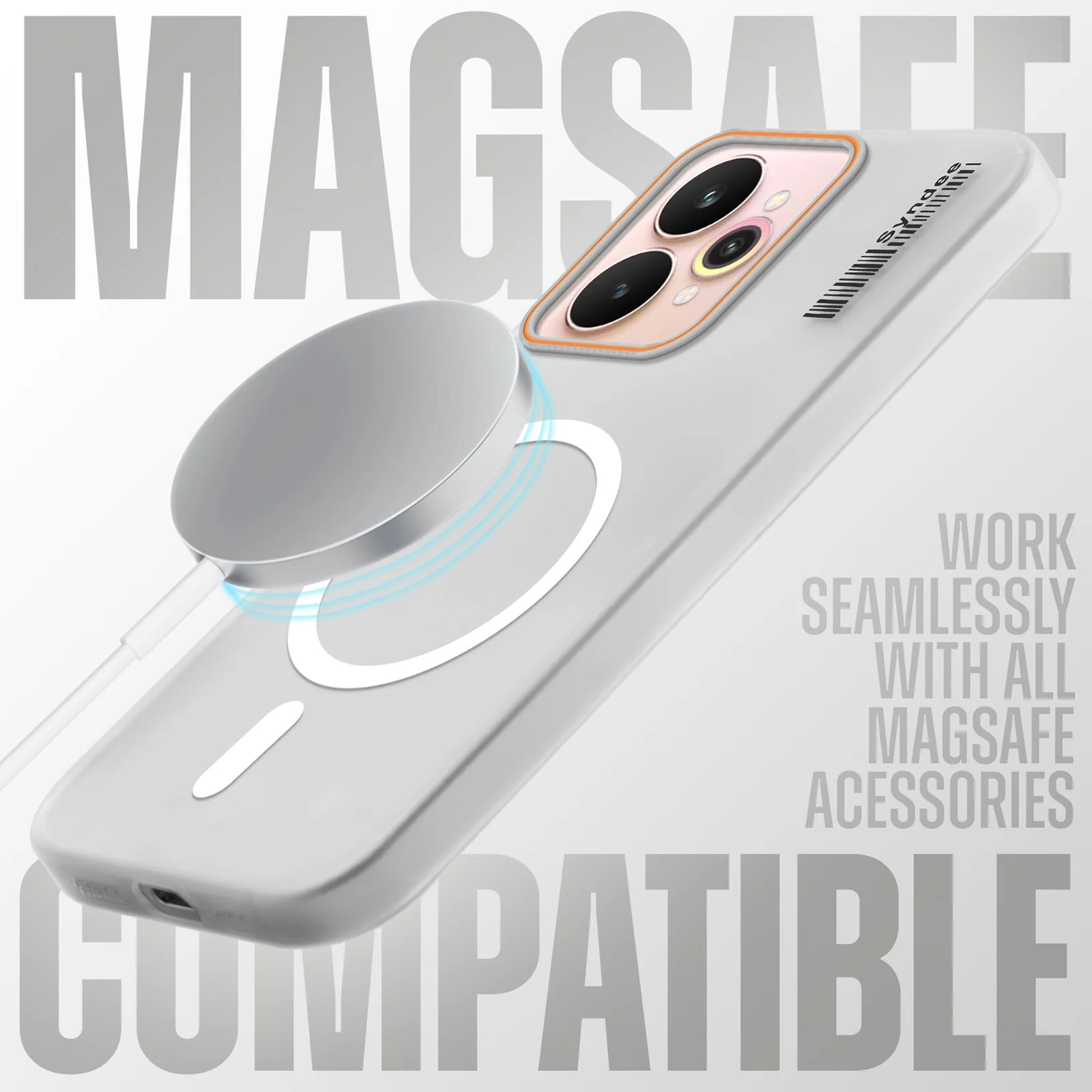 DL3 Mobilak Translucent Matte Case for realme 15 5G / realme 15 Pro 5G, Compatible with MagSafe accessories, Shock-absorbing protection, Integrated ring holder - Clear