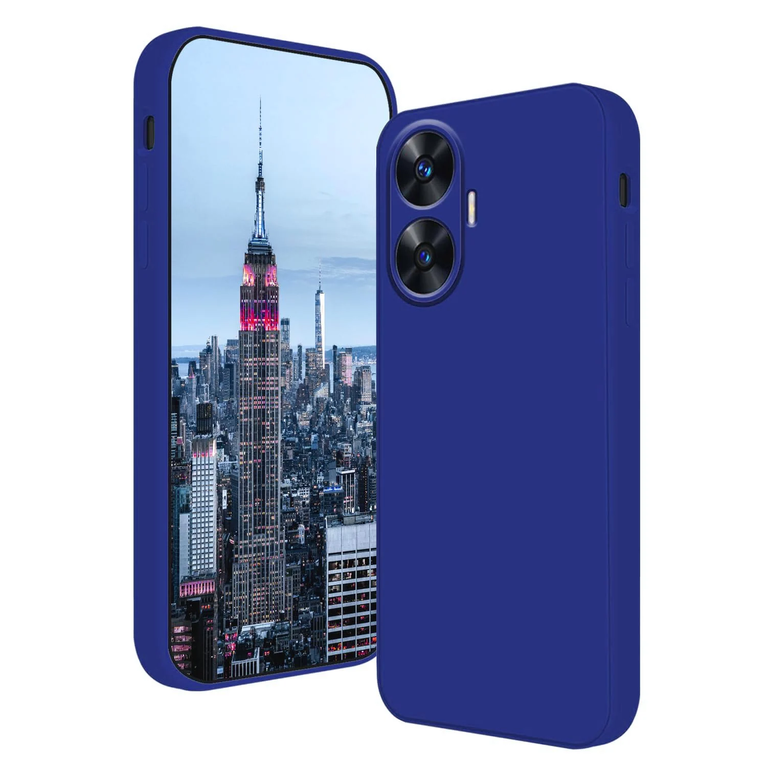 DL3 Mobilak Soft Silicone Protective Case for realme C55 / realme Narzo N55 with Microfiber Lining and Shockproof Design - Pepsi