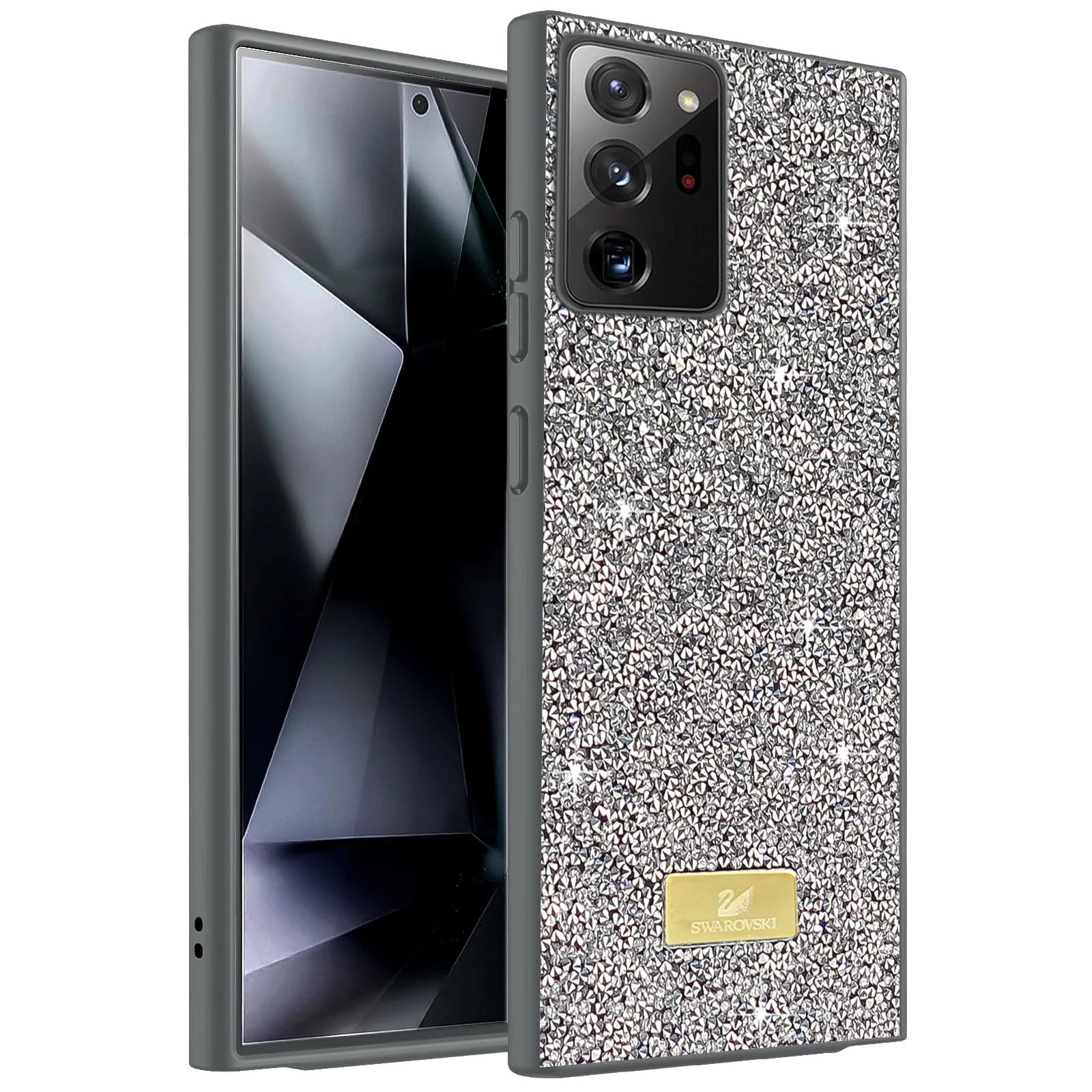 Case For Samsung Galaxy Note 20 Ultra Case Glitter, Sparkle Diamond Crystal Bling Case with Bling, Ultra Thin Lightweight Full Body Shockproof Anti-Scratch Protective Cover - Black