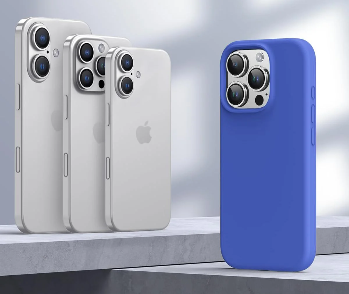 DL3 Mobilak Liquid Silicone Protective Case with Soft Microfiber Lining for iPhone 16 Pro - Light Blue 2