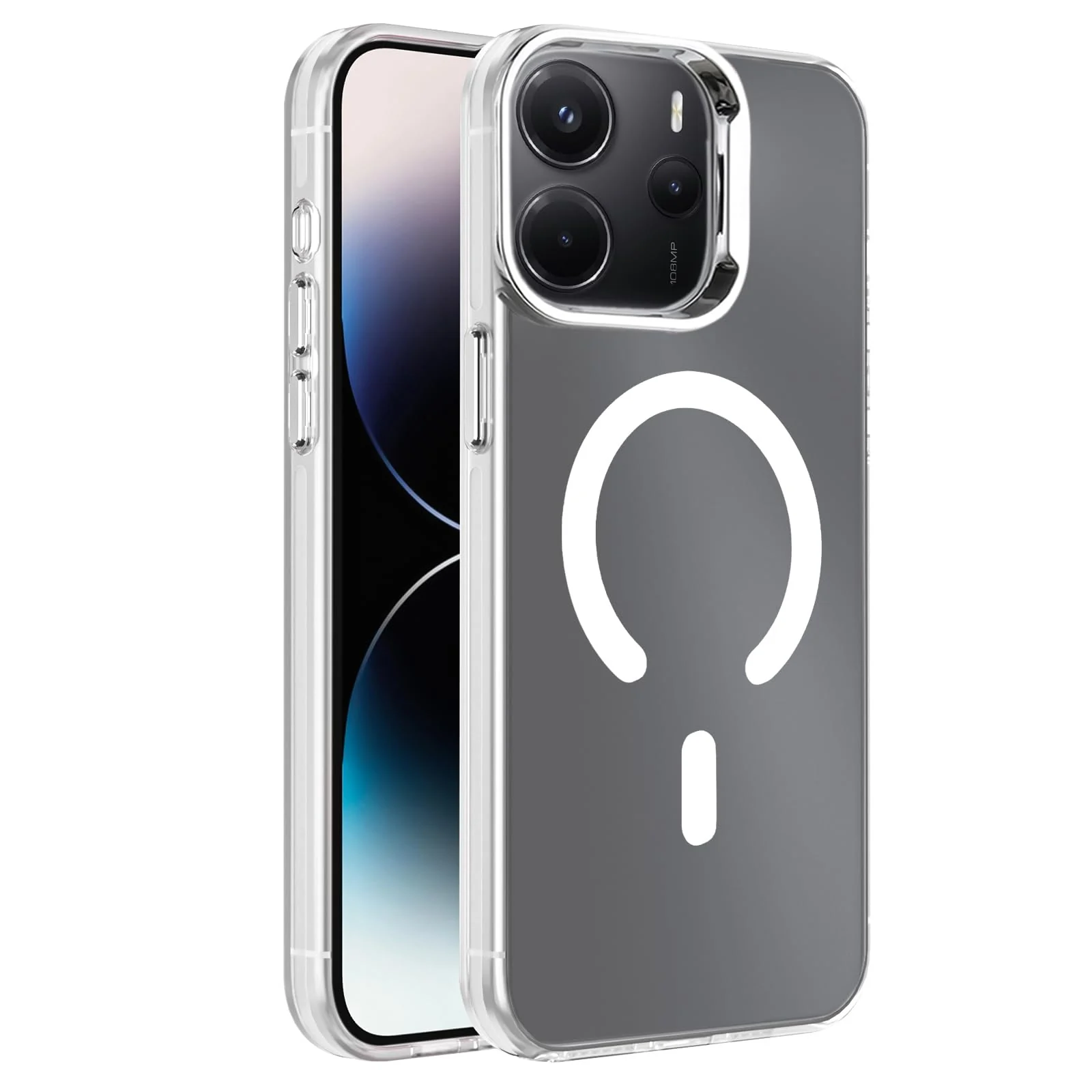 DL3 Mobilak Case for Xiaomi Redmi Note 14 4G (Not 5G) Crystal Clear [Not Compatible with MagSafe] Soft TPU Gel Case Flexible Silicone Anti-Scratch Transparent TPU Cover - White