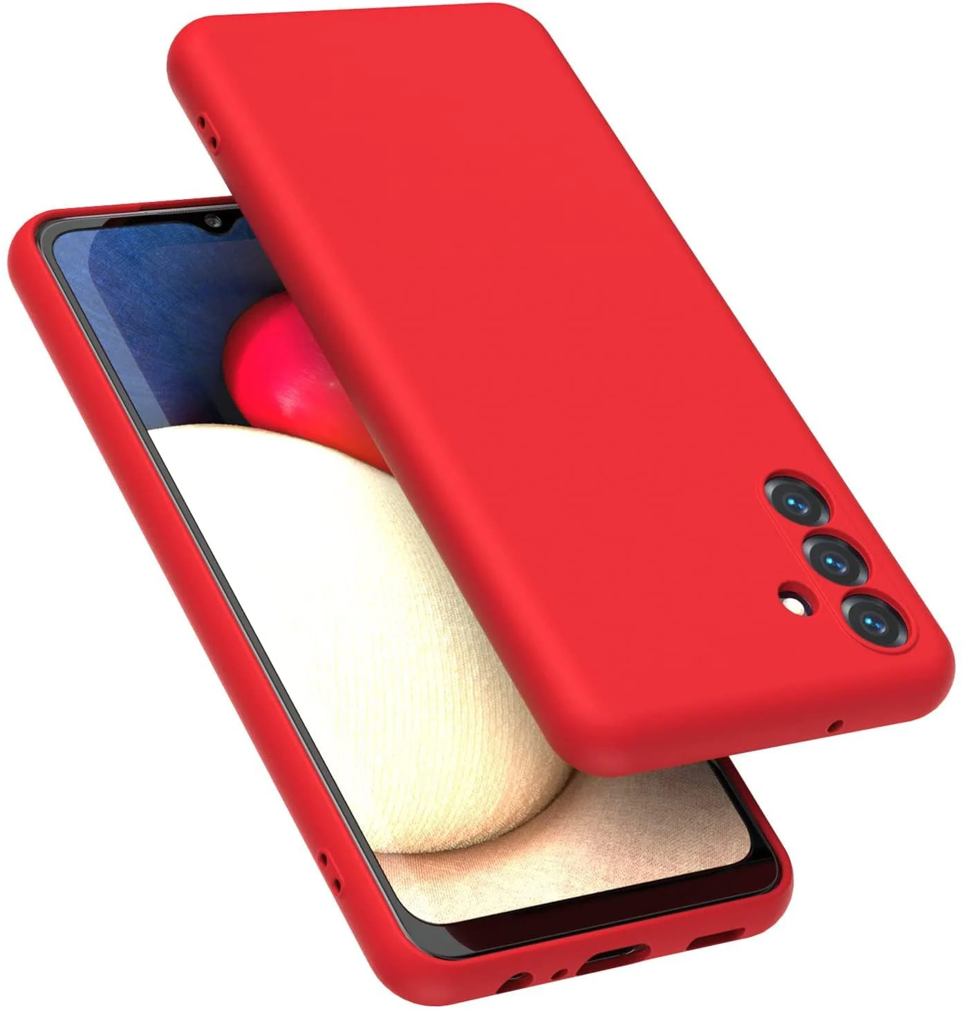 DL3 Mobilak Silicone Protective Case for Samsung Galaxy A15, Shock-absorbing protection, Scratch-resistant surface, Soft microfiber lining - Red