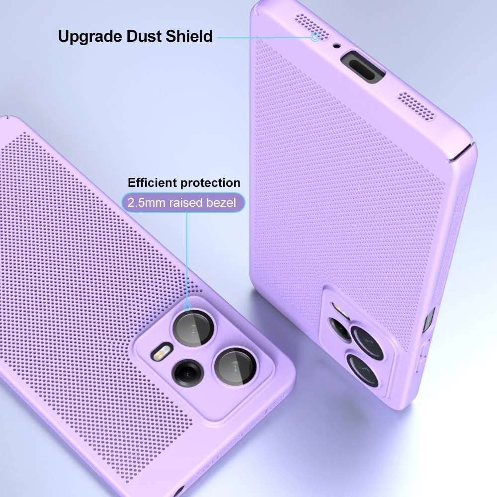 DL3 Mobilak Heat-Dissipation Hard PC Case with Built-In Camera Lens Protector for Xiaomi Redmi Note 13 4G - Purple