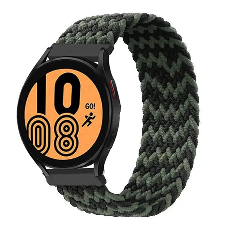 DL3 Mobilak Band 22MM Nylon Braided Solo Loop Strap Compatible with Samsung galaxy watch3 45mm/galaxy 46mm/Gear S3/Huawei watch GT3 46MM/GT2E/GT2 Pro/GT GT2 46MM/Compatible (Small) - Green Black