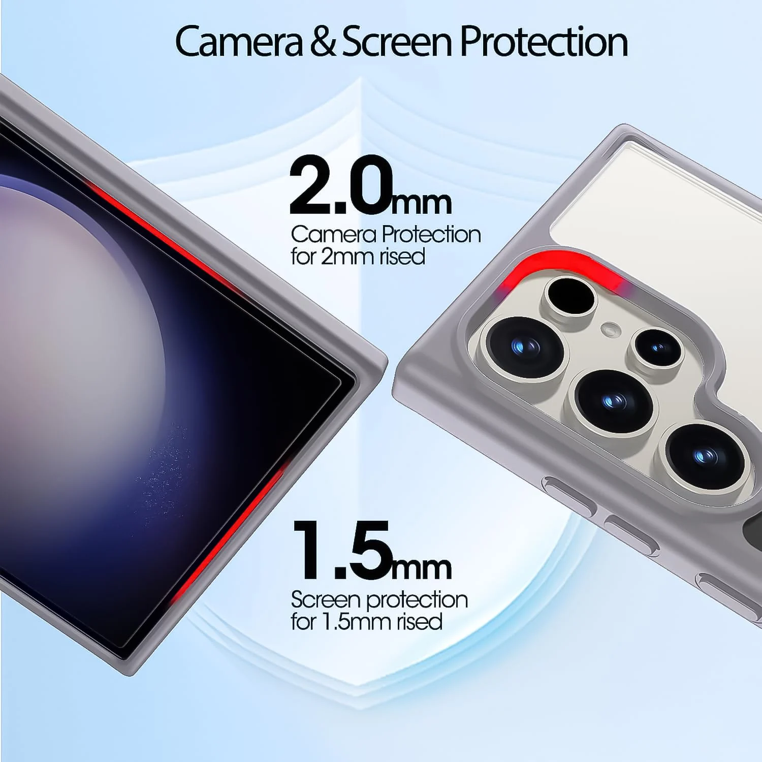 DL3 Mobilak Clear TPU Case for Samsung Galaxy S24 Ultra, Compatible with MagSafe accessories, Camera protection, Shock-absorbing protection - Titanium