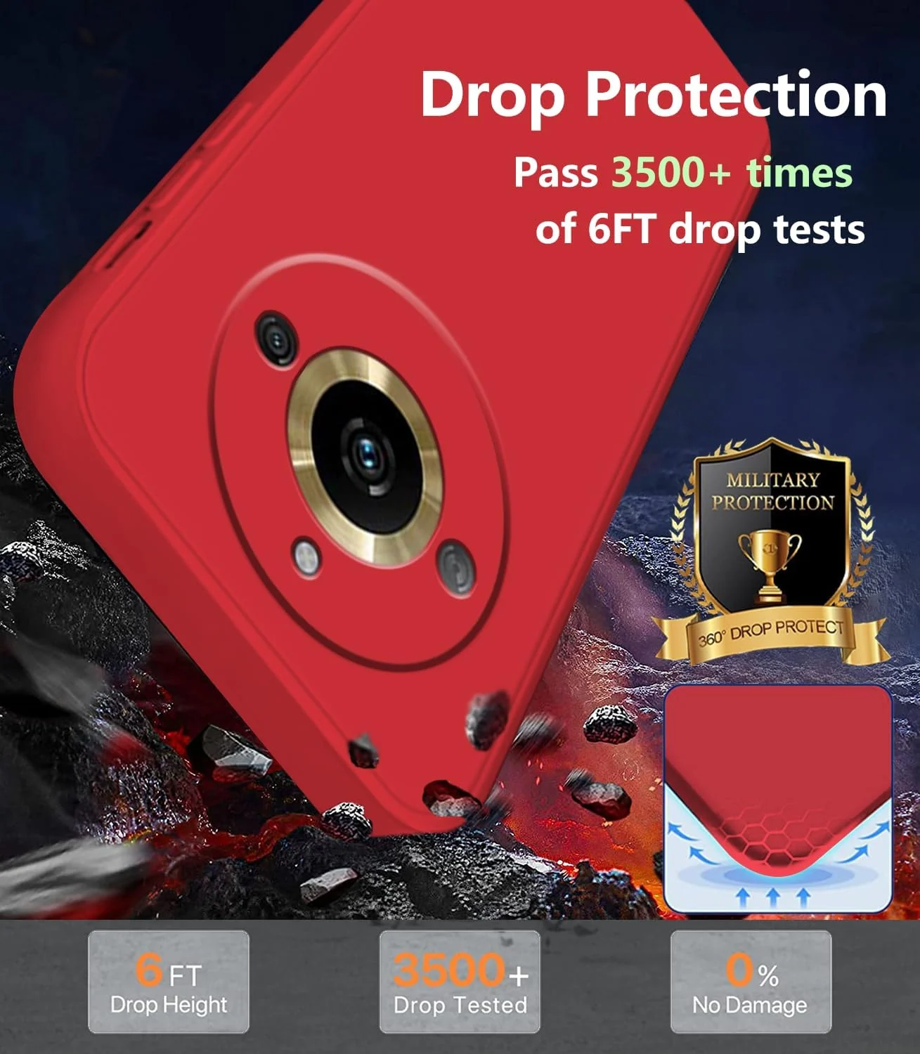 DL3 Mobilak Liquid Silicone Protective Case for realme 11 Pro / realme 11 Pro+ Plus 5G with Microfiber Lining and Shockproof Design - Red