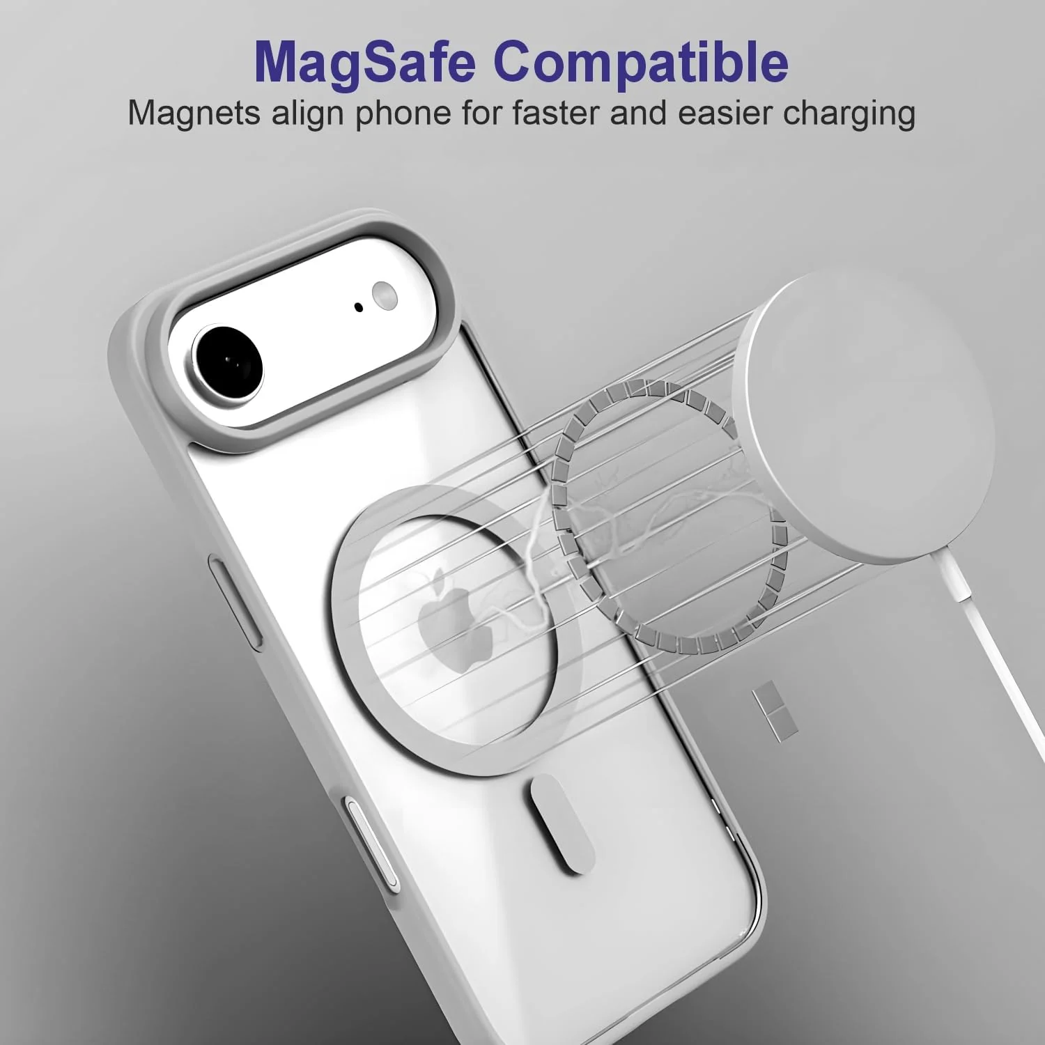 DL3 Mobilak Translucent Matte Case for iPhone 17 Air 6.5-Inch Compatible with, Compatible with MagSafe accessories, Shock-absorbing protection, Scratch-resistant surface - Gray