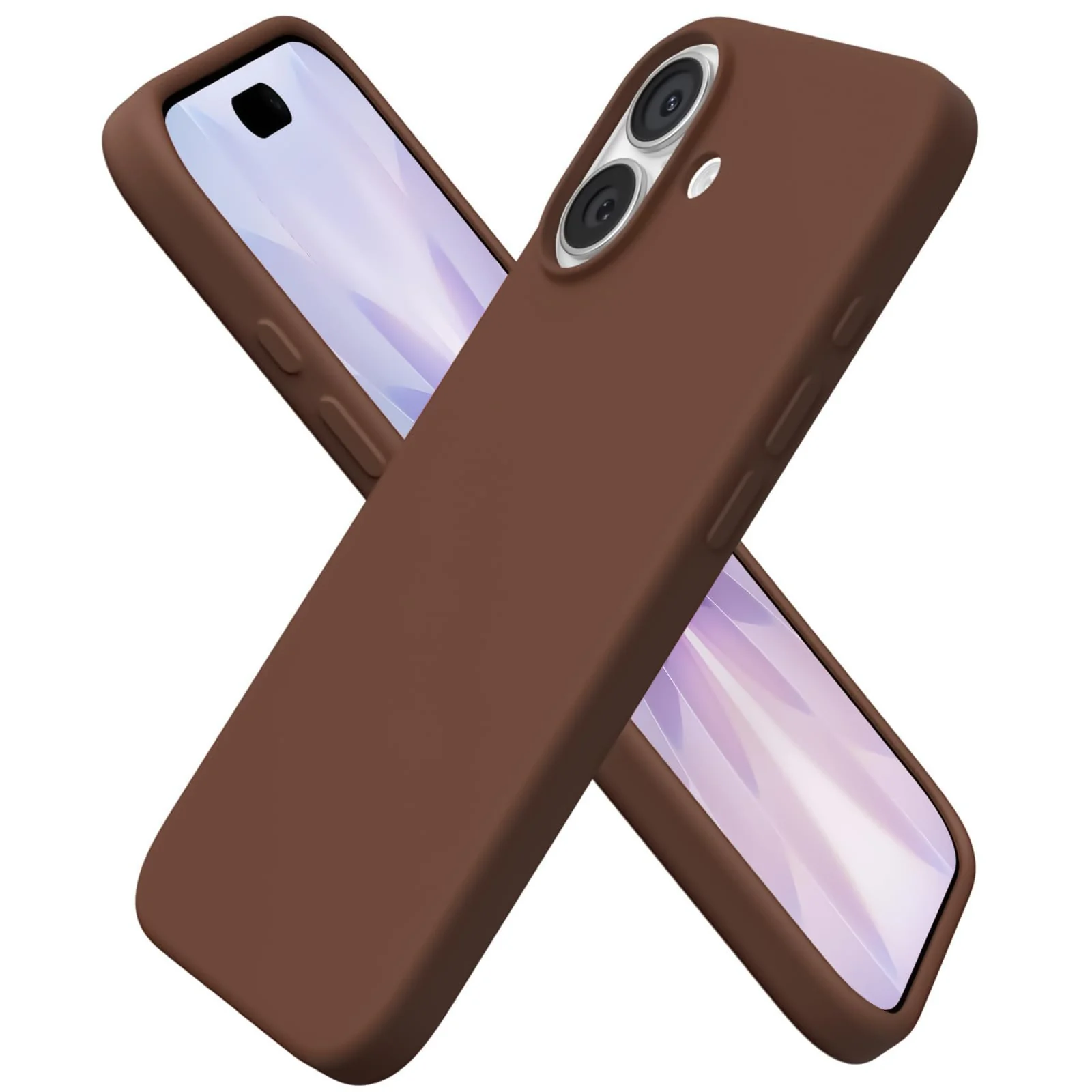 DL3 Mobilak Liquid Silicone Protective Case with Soft Microfiber Lining for iPhone 17 6.3-Inch - Light Brown