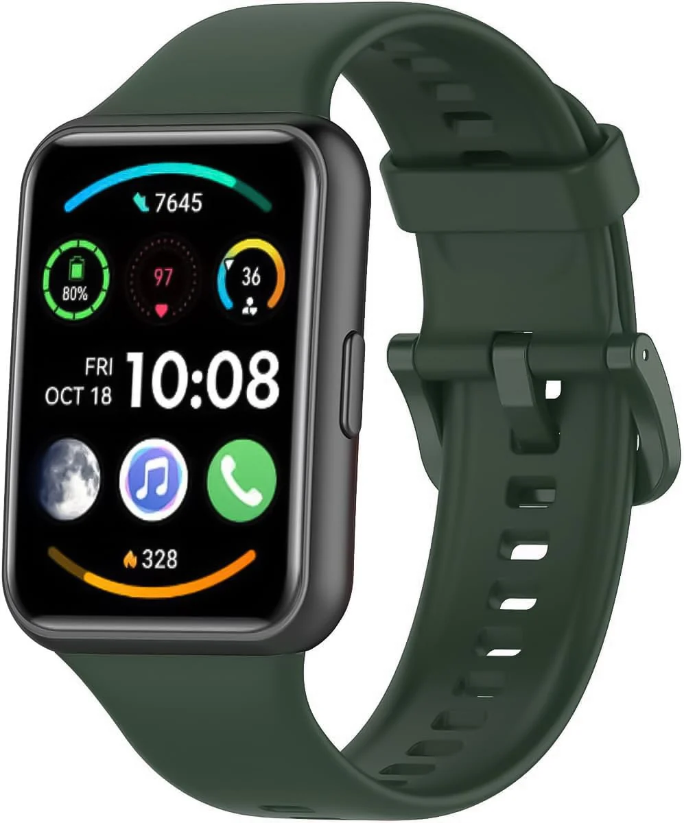 DL3 Mobilak Silicone Strap Compatible With Huawei Watch Fit 2, Sport Band Wristband Bracelet - Green