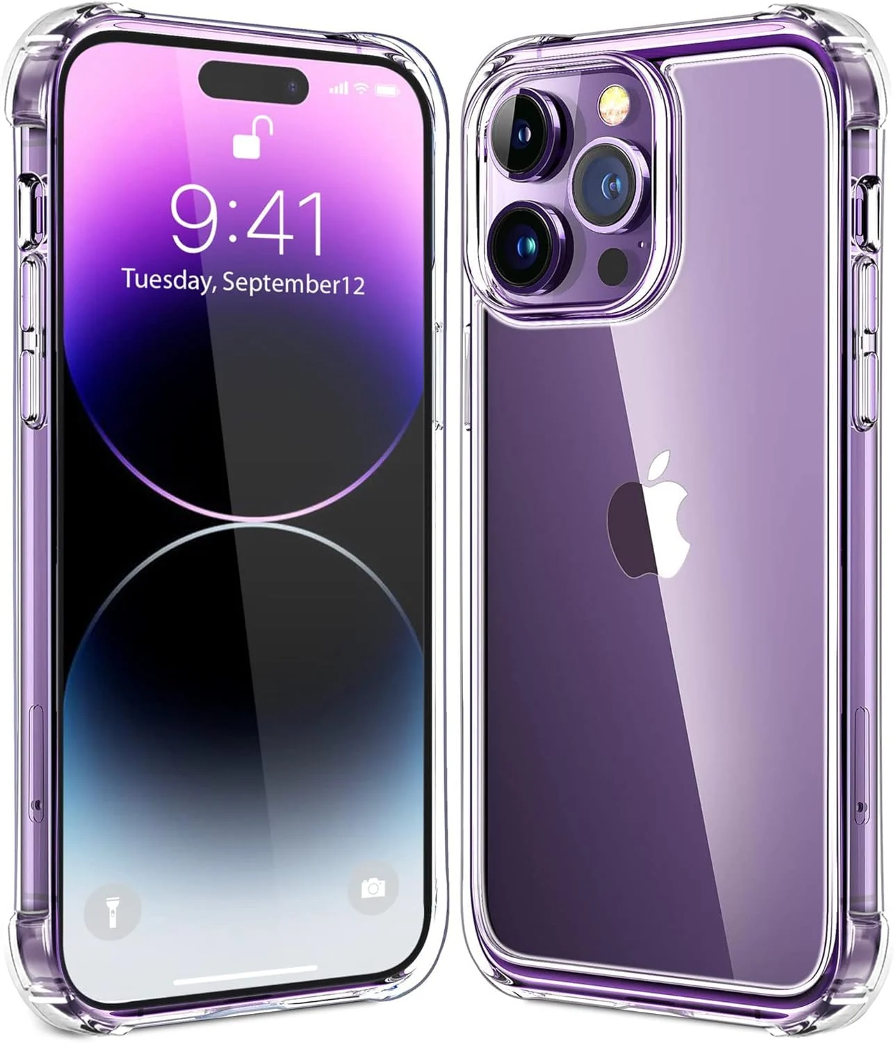 DL3 Mobilak Case Compatible with iPhone 14 Pro Max, Cover Silicone Transparent TPU Gorilla Anti-shock Shockproof Corners - Clear