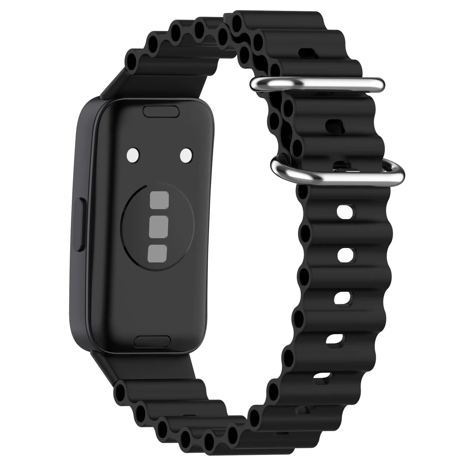 DL3 Mobilak Ocean Band for Huawei Band 8/Huawei Band 9/Huawei Band 10, Adjustable Silicone Stretchy Sport Strap Women Men Replacement Wristband for Huawei Band10/Band9/Band8 - Black