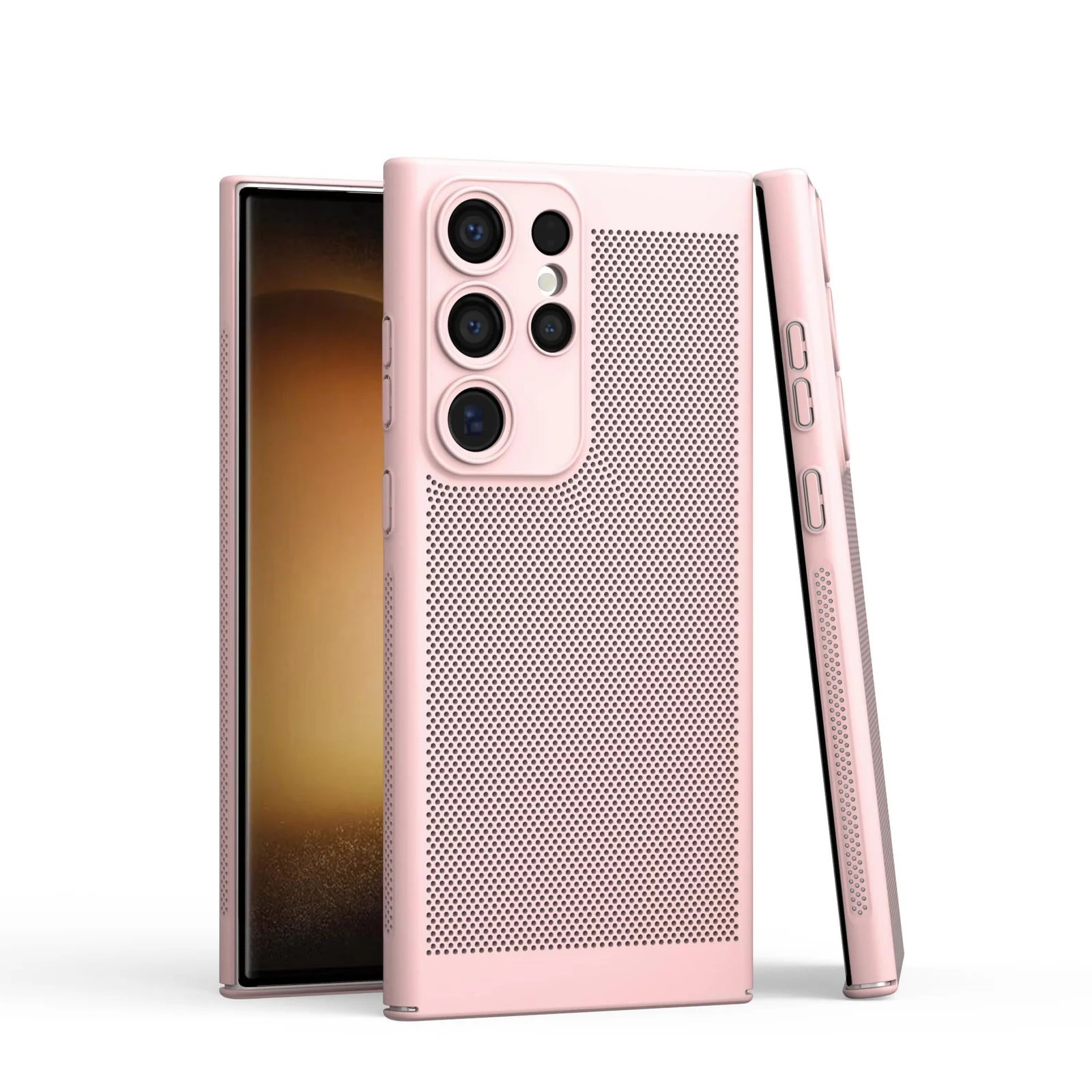 DL3 Mobilak PC Protective Case for Samsung Galaxy S25 Ultra with Camera Protection and Shockproof Design - Pink