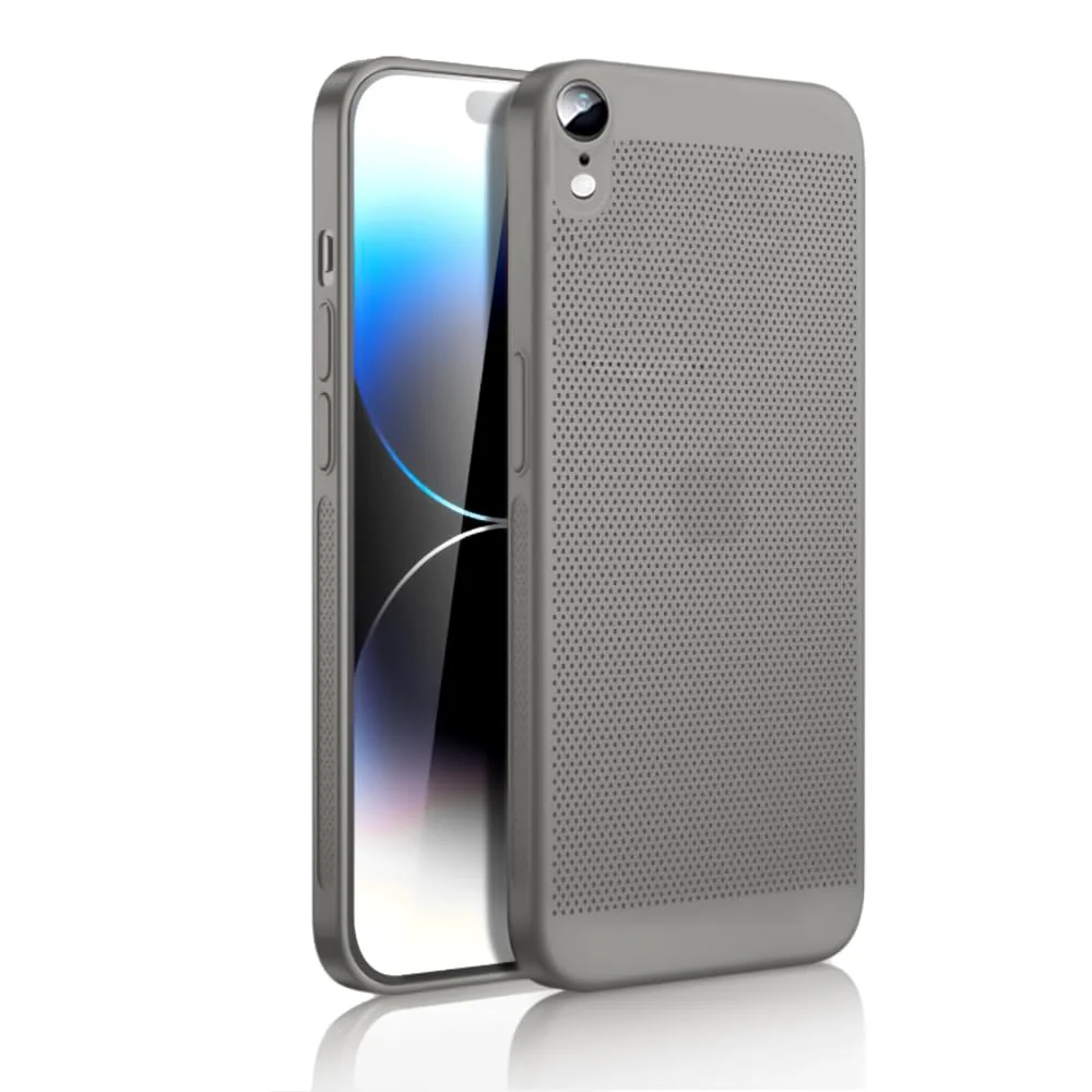 DL3 Mobilak Heat-Dissipation Hard PC Case with Built-In Camera Lens Protector for iPhone XR - Titanium Gray