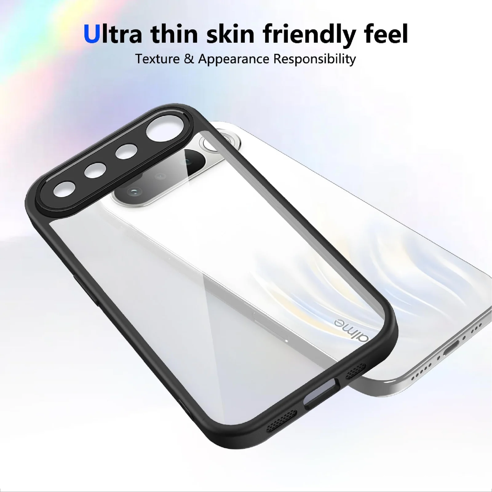 DL3 Mobilak Case Transparent For realme 16 5G, Military-Grade Shockproof Anti-Yellowing, Slim Protective Phone Case Bumper Cover With Camera Protective - Black