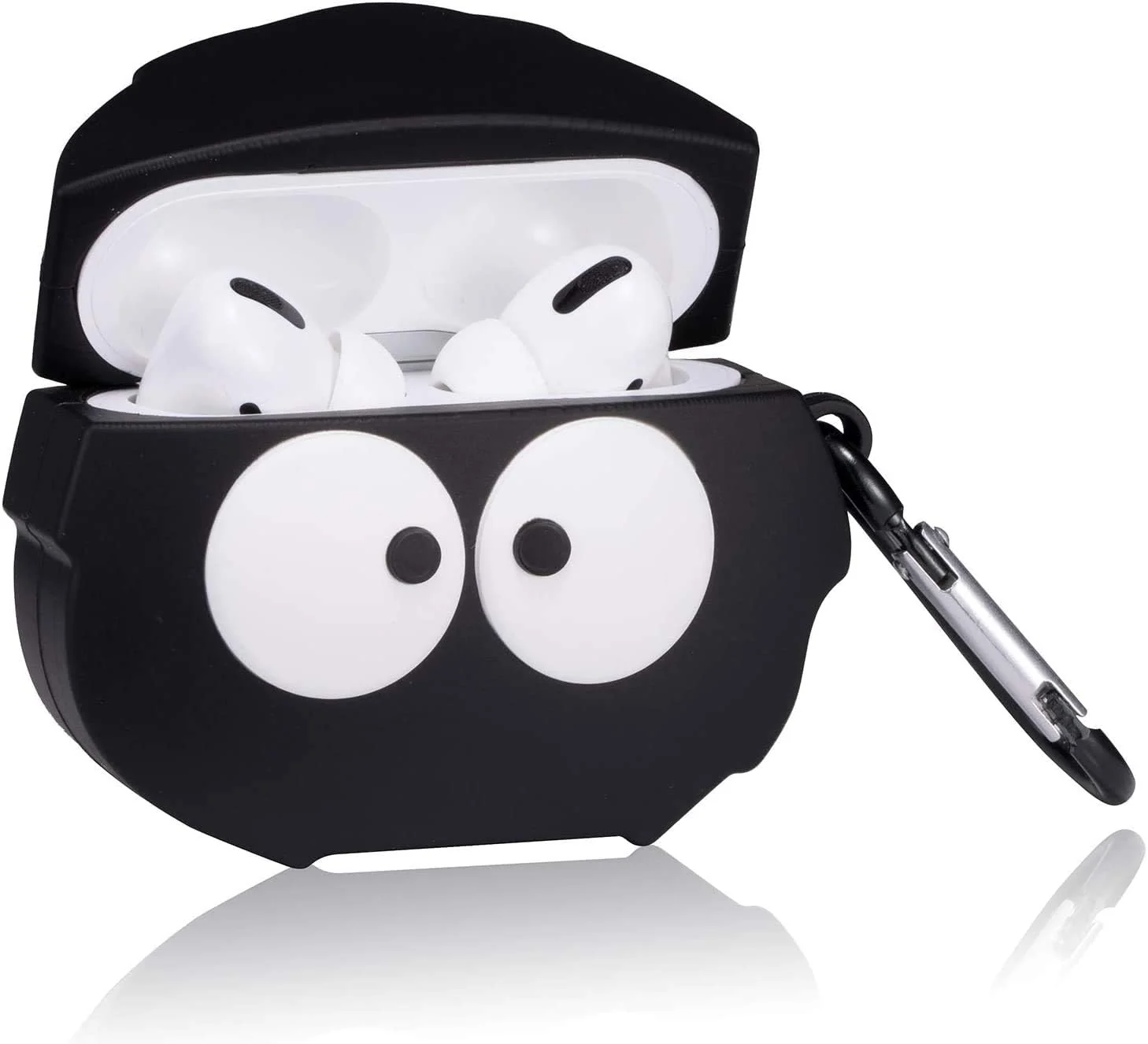 DL3 Mobilak Compatible with AirPods Pro 2/1 Gen Case Soft Silicone Shockproof Cover for Apple iPod Pro 2nd/1st Generation, New 3D Cute Cartoon Creative Fun Case with Keychain Design - Black White1