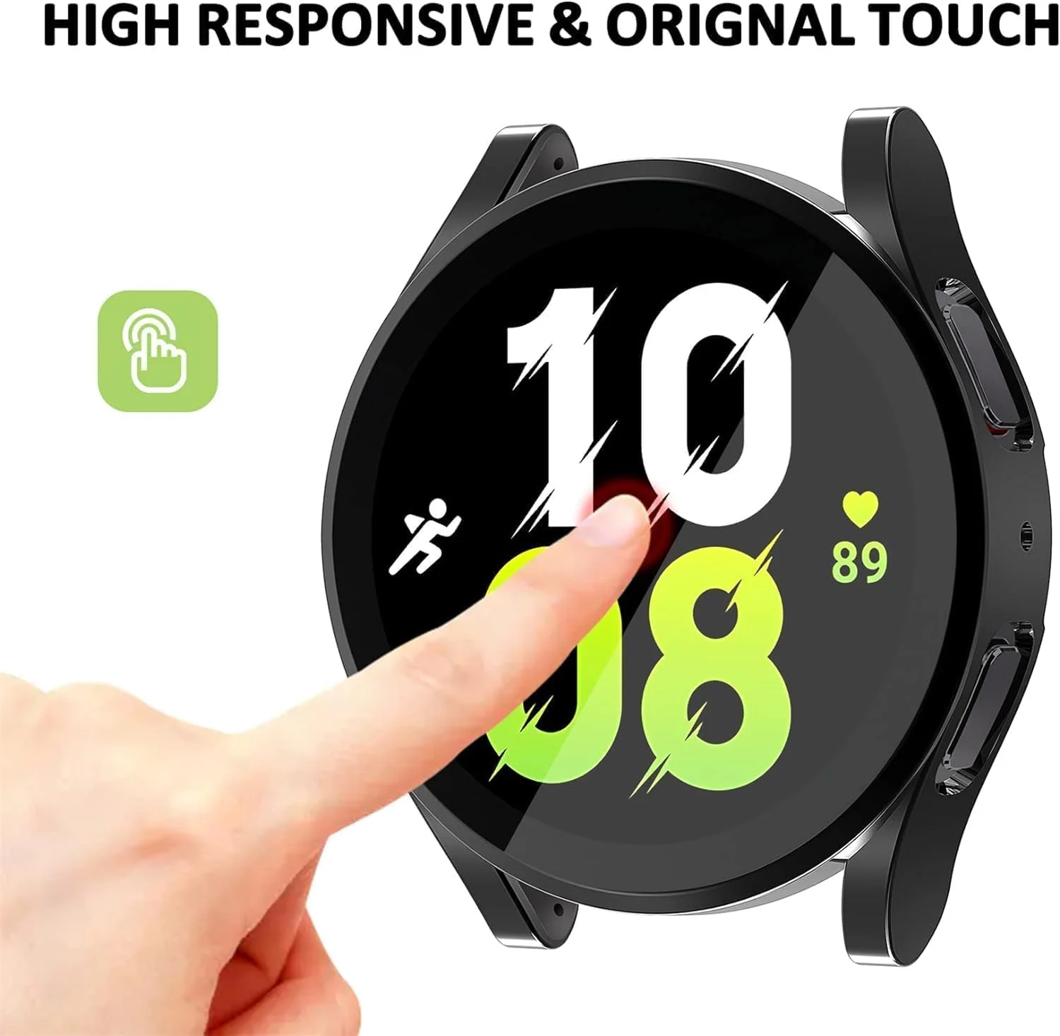 DL3 Mobilak Case Compatible with Samsung Galaxy Watch 4 44mm 2021 & Watch 5 44mm 2022 Case All-Around Screen Protector Watch Soft TPU Shockproof Cover Slim Guard Thin Bumper Shell Protector - Black