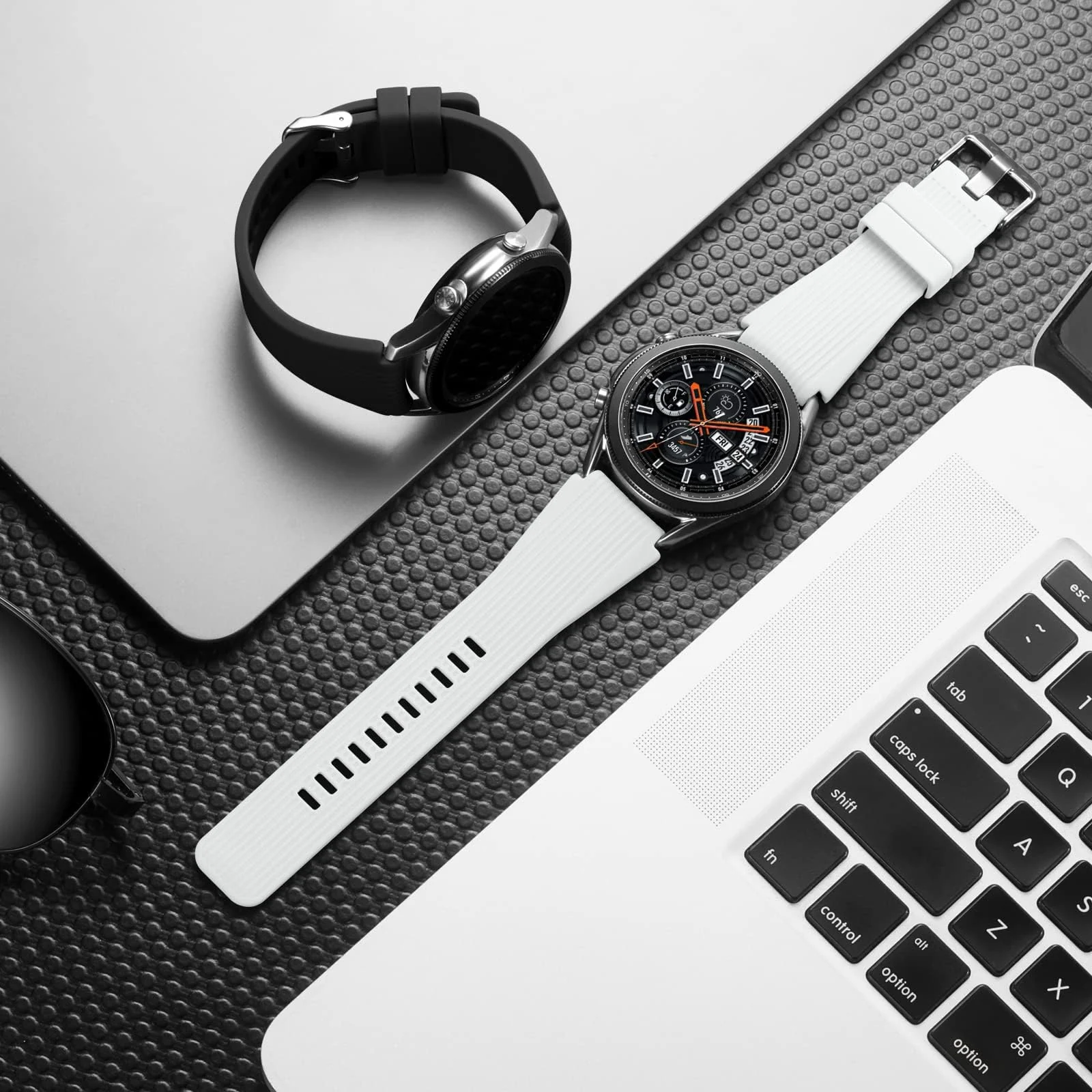 DL3 MOBILAK Silicone Bands 22MM Strap Compatible with Samsung galaxy watch3 45mm/galaxy 46mm/Gear S3/Huawei watch GT3 46MM/GT2E/GT2 Pro/GT GT2 46MM/Honor Magic Watch2 46mm/Amazfit GTR 2/2e/3/4 - White