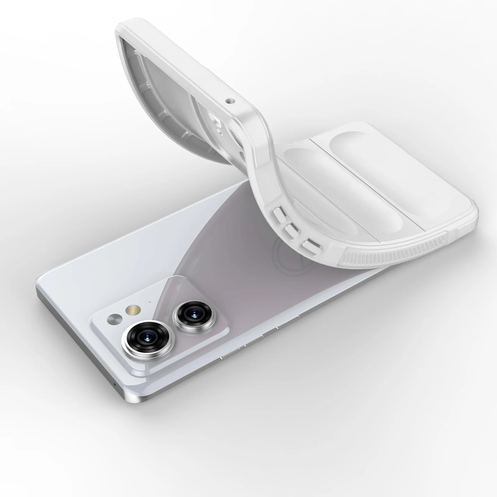 DL3 Mobilak Soft Silicone Protective Case for Motorola Edge 40 5G with Camera Protection and Shockproof Design - White