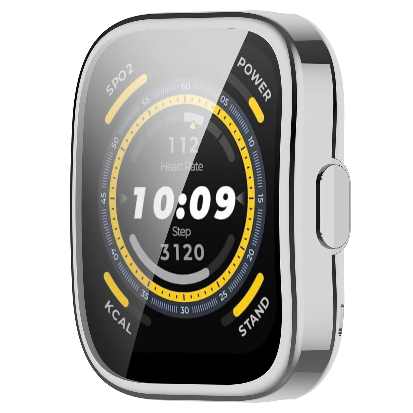 DL3 Mobilak Case Compatible with Amazfit Bip 5 (A2215) All-Around with Built-in Screen Protector Watch Soft TPU Shockproof Cover Slim Guard Thin Bumper Shell Protector for Amazfit Bip 5 - Silver