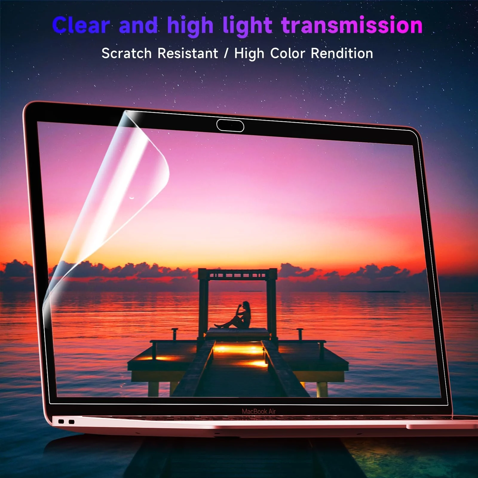 DL3 Mobilak Screen Protector For MacBook Pro 13 inch (2016-2022 / M1, M2) and MacBook Air 13 inch (2018-2021 / M1) Glare Reducer, Anti Fingerprint Laptop Screen Protector - Clear