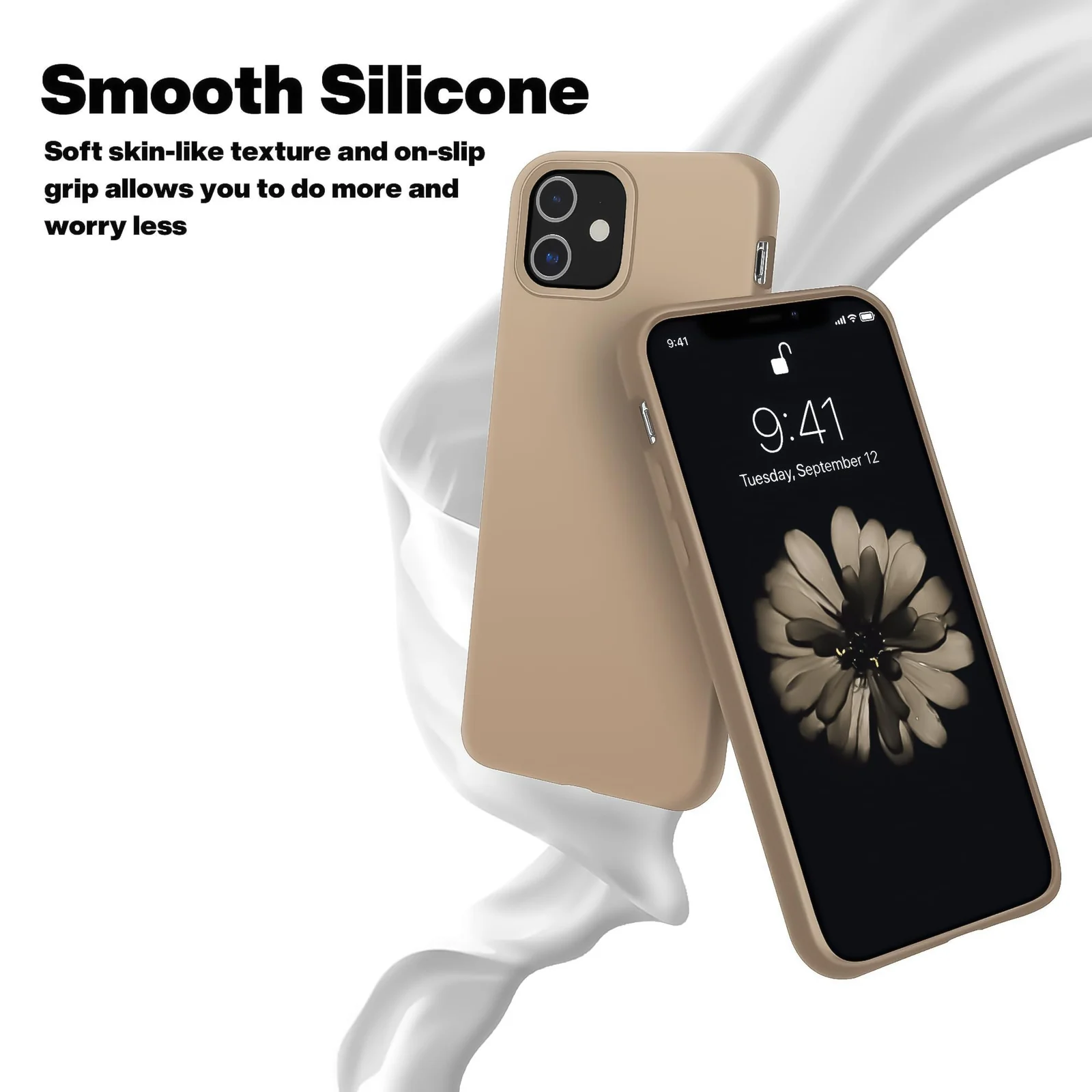 DL3 Mobilak Liquid Silicone Case for iPhone 11 (6.1 Inch), Shock-absorbing protection, Scratch-resistant surface, Soft microfiber lining - Desert