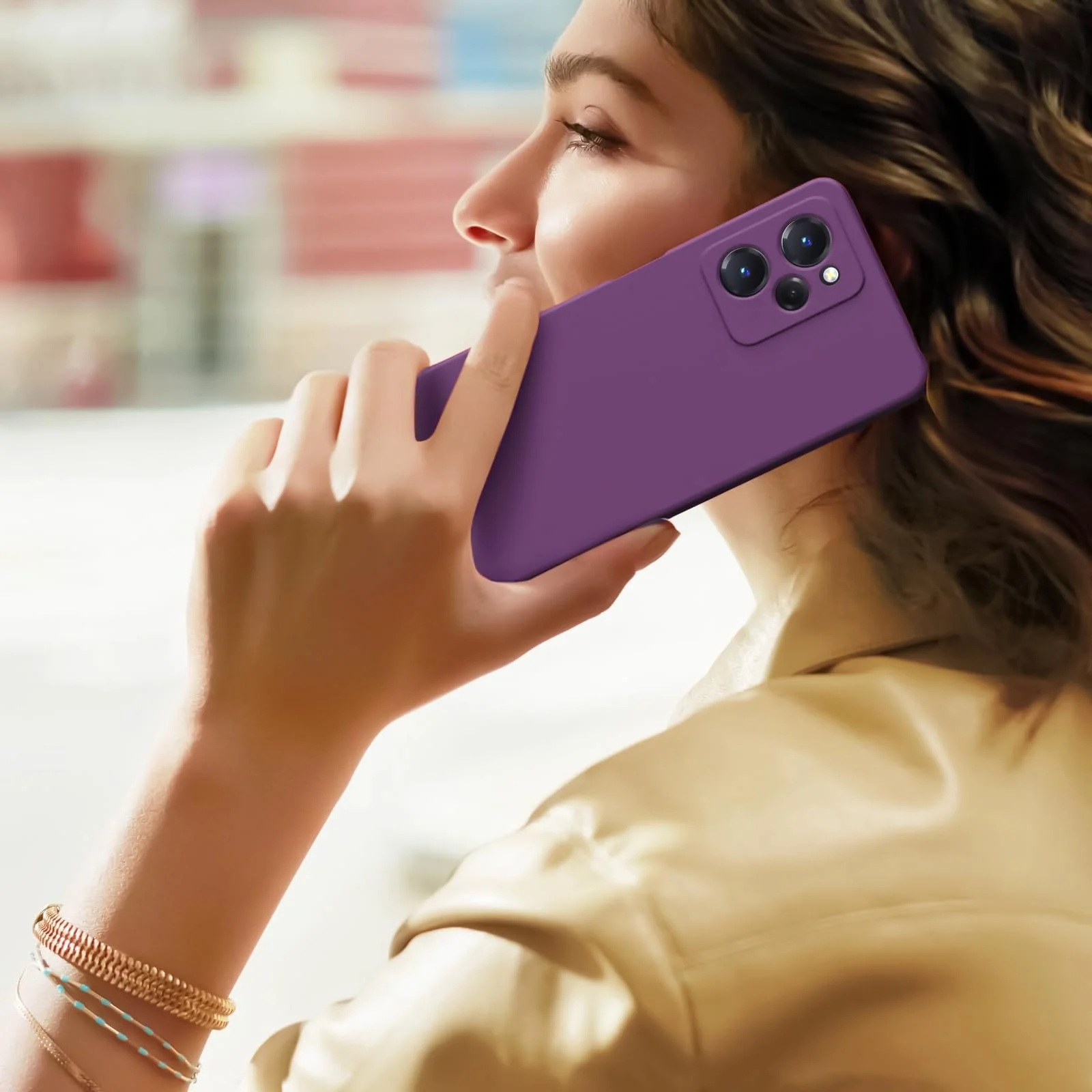 DL3 Mobilak Soft Silicone Gel Bumper Case for POCO X5 Pro 5G - Violet