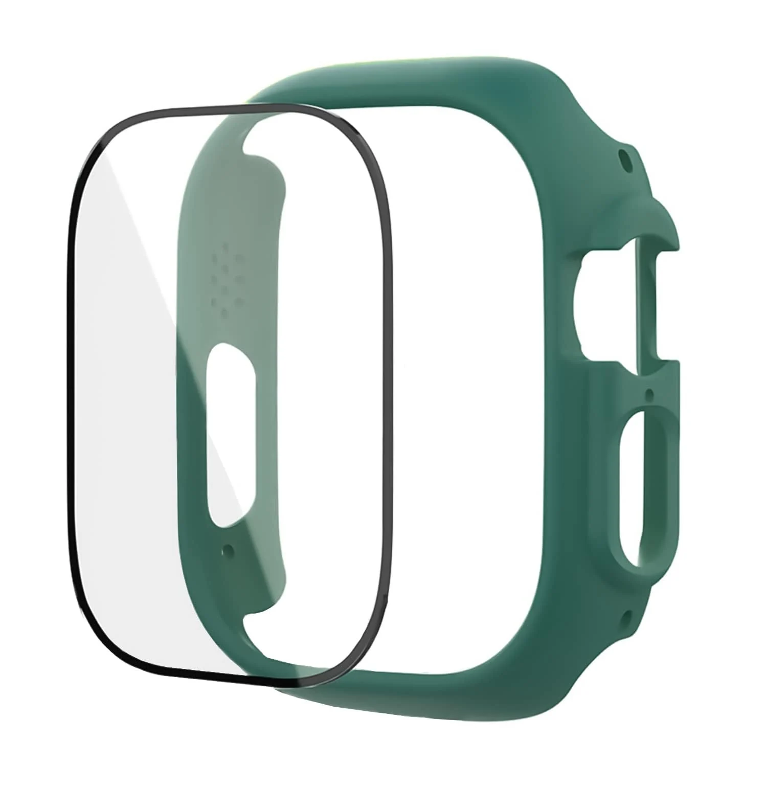 DL3 Mobilak Ocean Band with Case For Apple Watch Ultra 49mm, Adjustable Silicone Sport Loop Ocean Strap Men Women Strap With Protective Cover Screen Shockproof for iWatch Ultra 2 49mm - Green