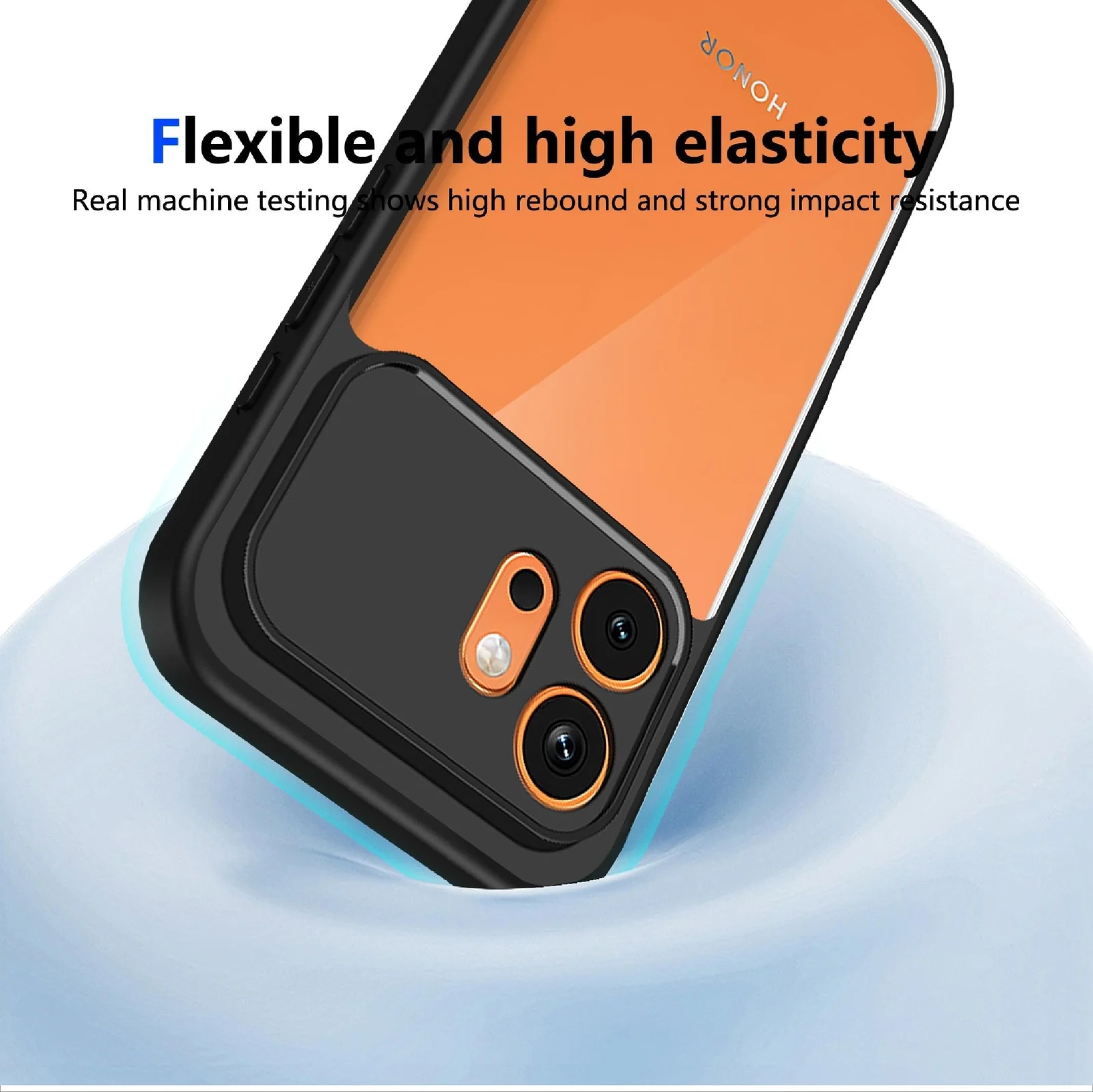 DL3 Mobilak Compatible with Honor 600 5G Case Transparent, Military-Grade Shockproof Anti-Yellowing, Slim Protective Phone Case Full Bumper Cover With Camera Protective - Black